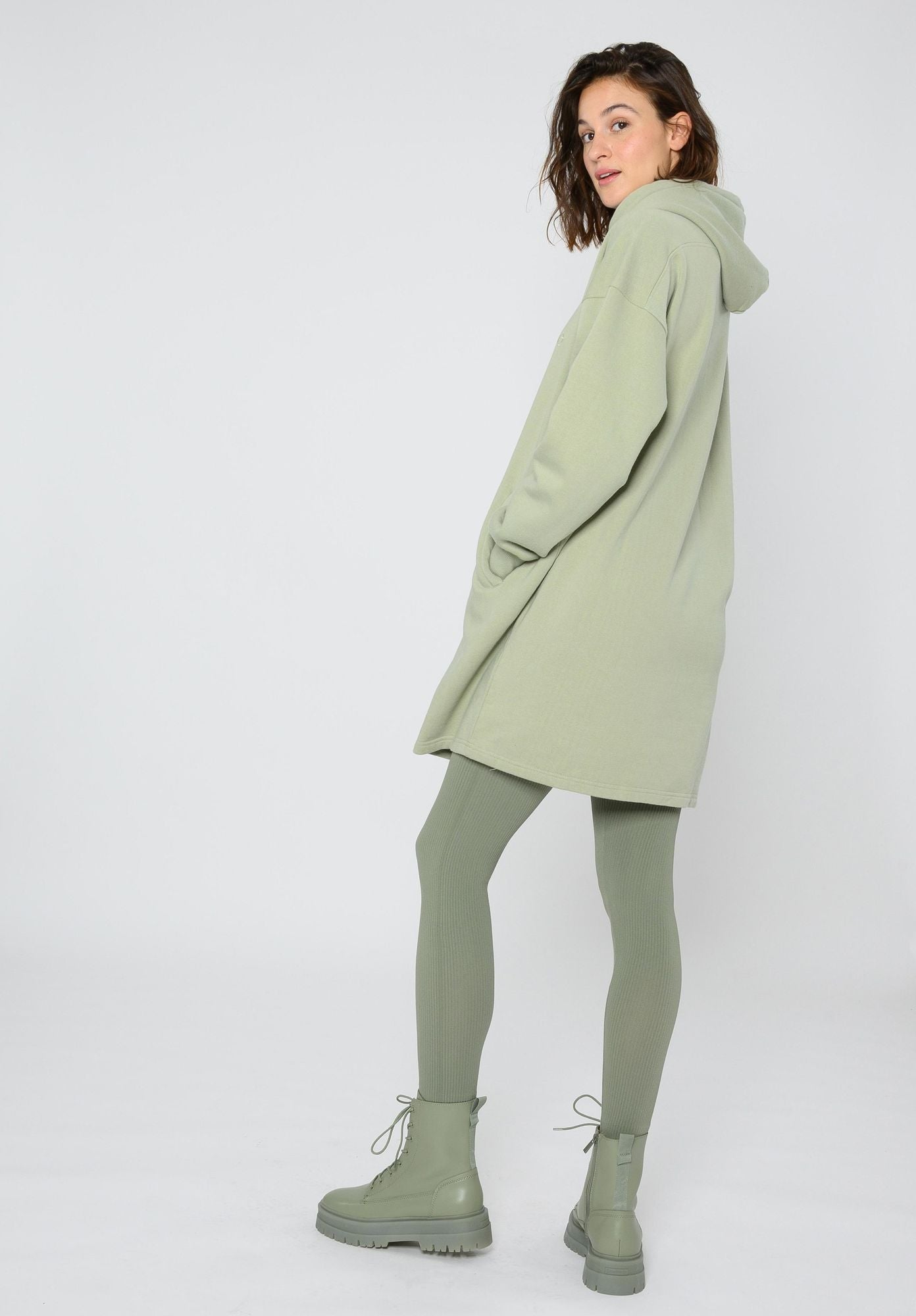 ThokkThokk Hoodie Dress Desert Sage Green ThokkThokk Hoodie Dress Desert Sage Green