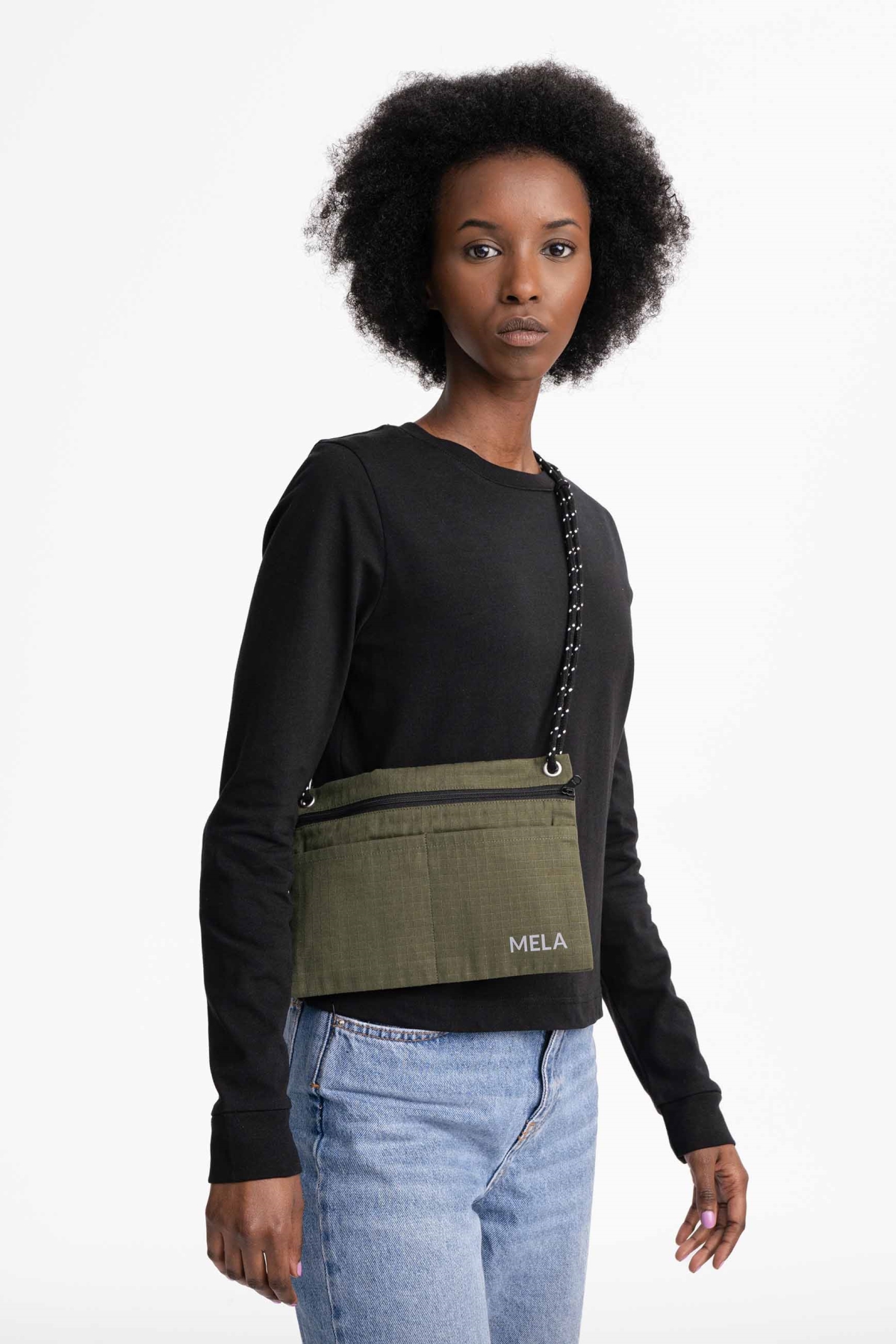 MELA womens vegan Ripstop Bag Unisex Sneha Dark Olive Green