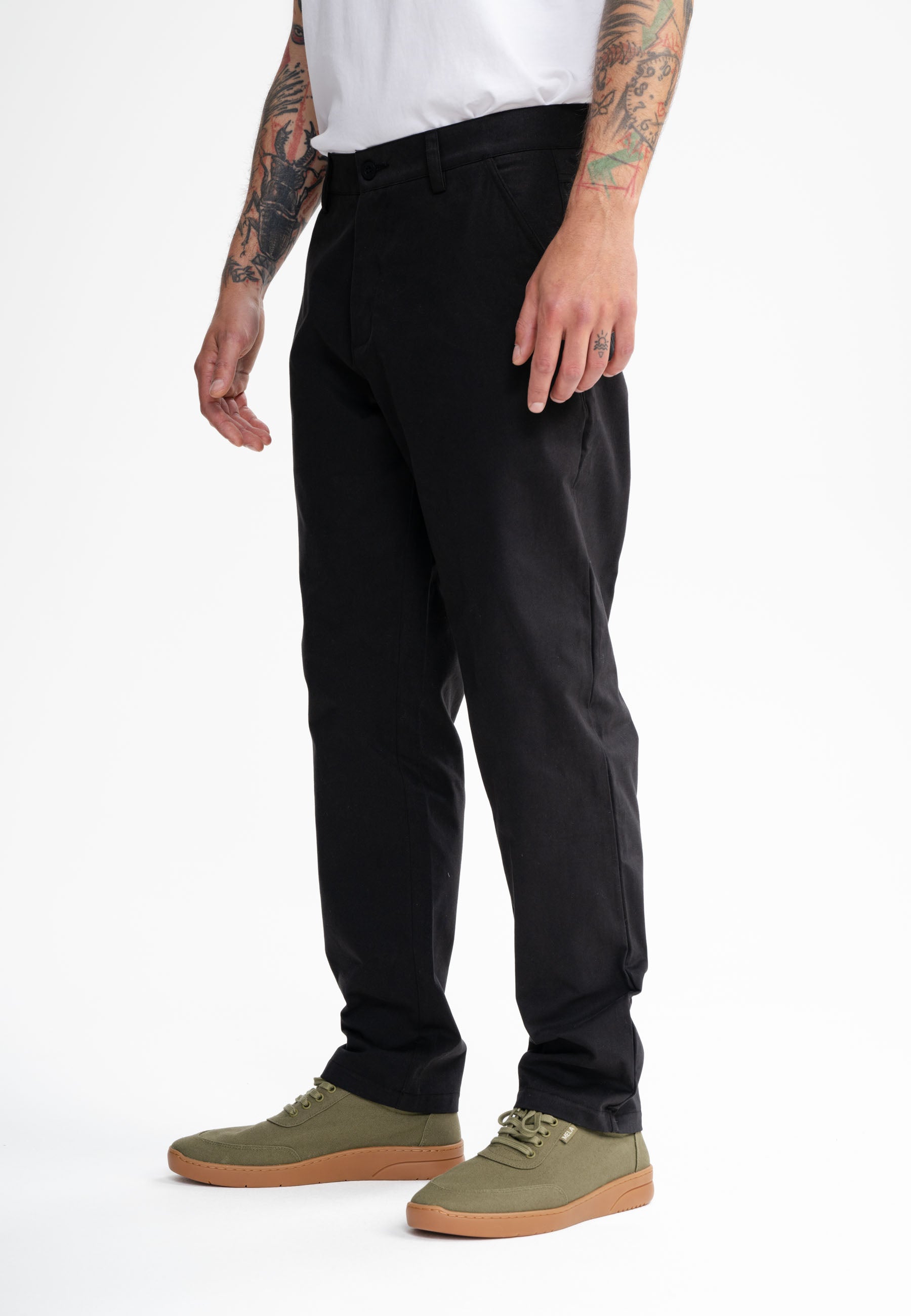 MELA men vegan Twill Pants Pintu Black