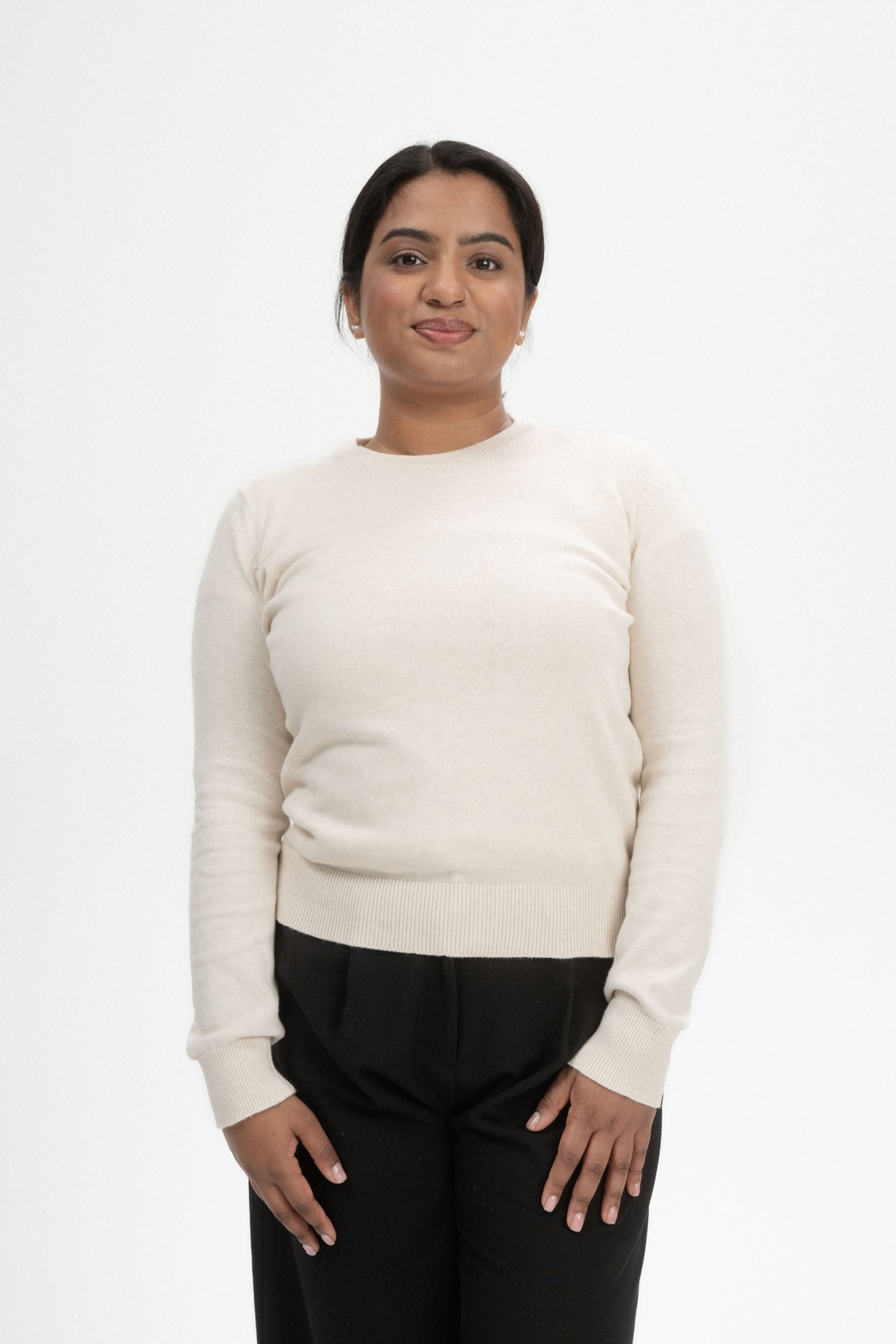 Image of MELA dames vegan Trui Fine Knit Dhana Cream Melange