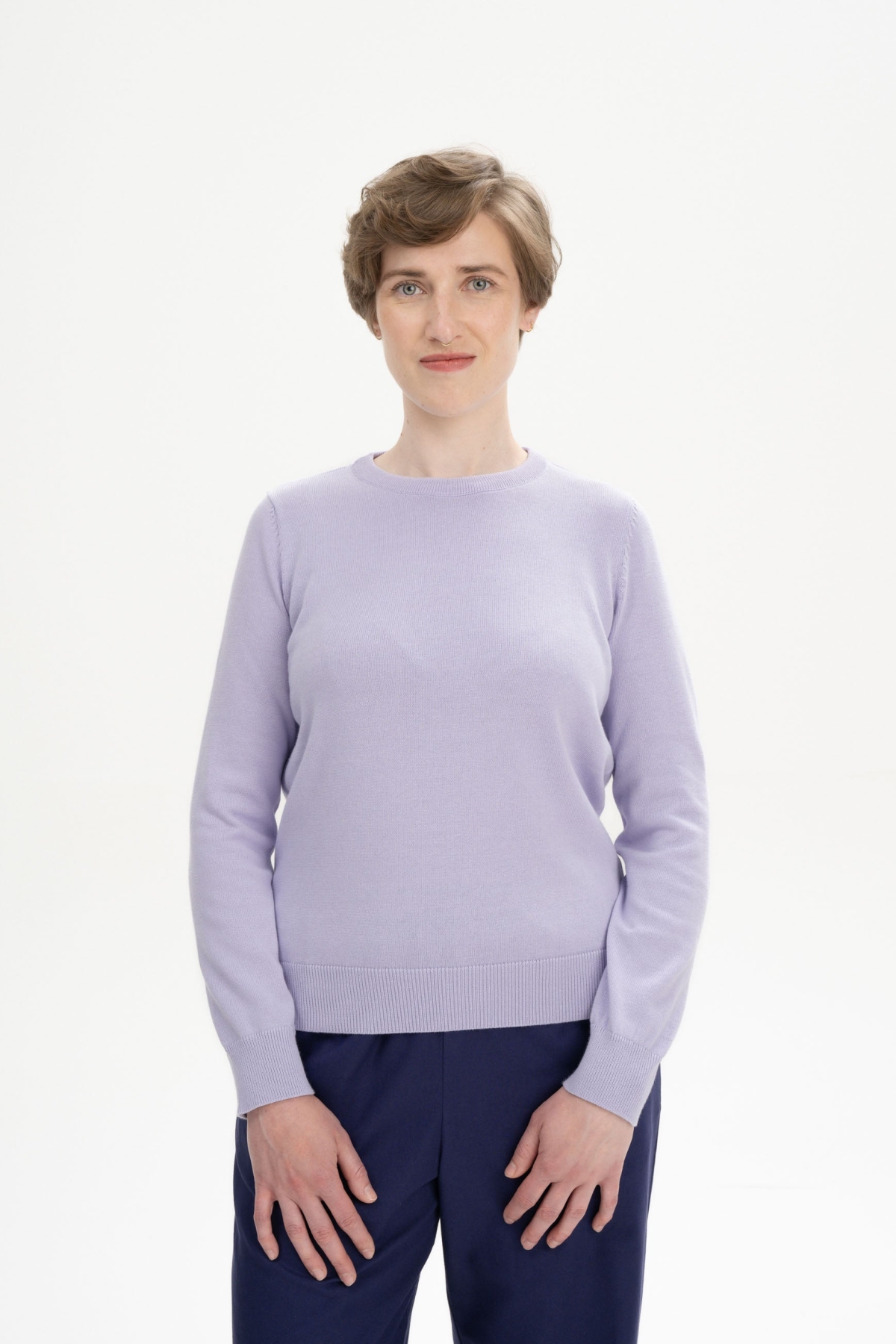 MELA Damen vegan Pullover Feinstrick Dhana Crocus Lila