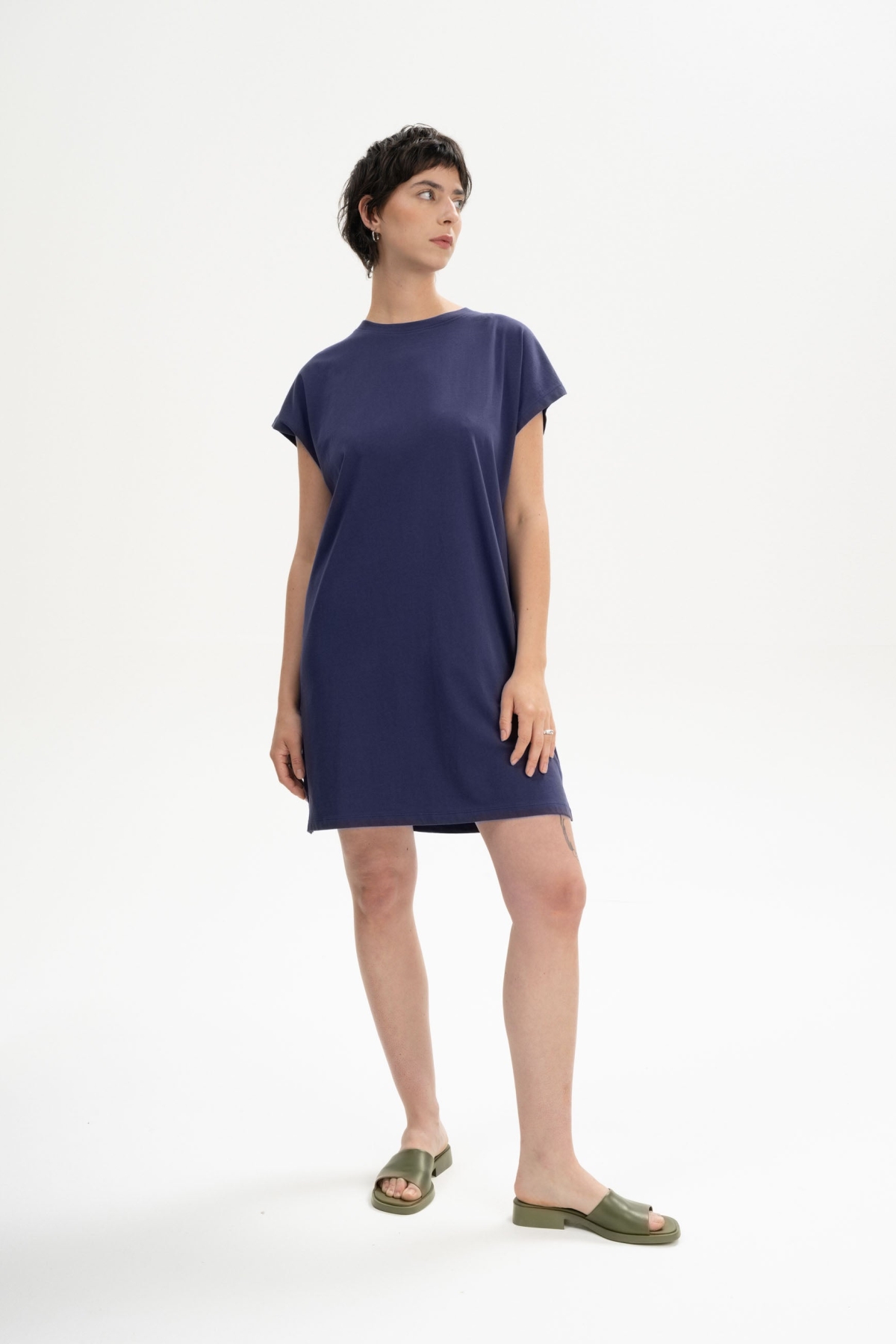 MELA womens vegan T-Shirt Dress Sunea Summer Night Dark Purple
