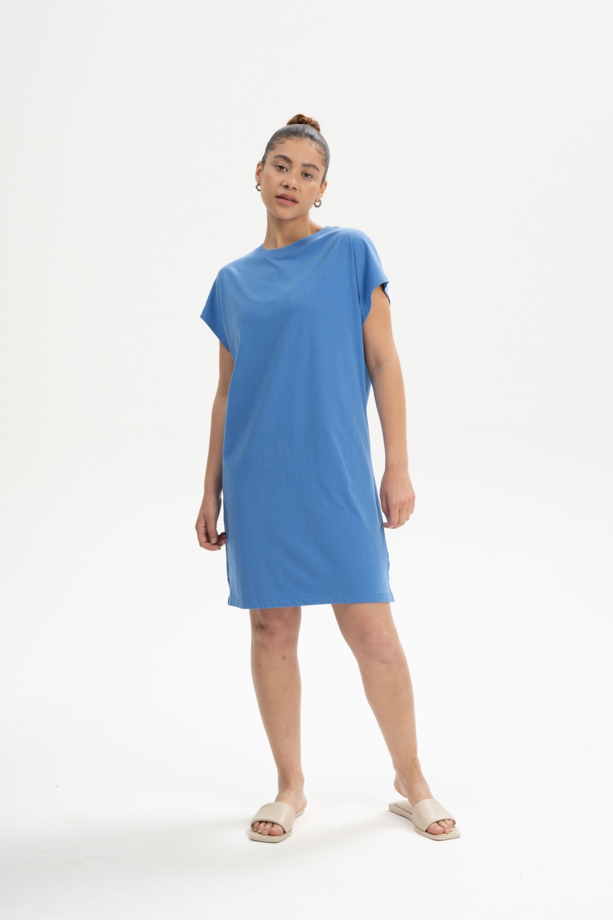 MELA womens vegan T-Shirt Dress Sunea Azure Blue