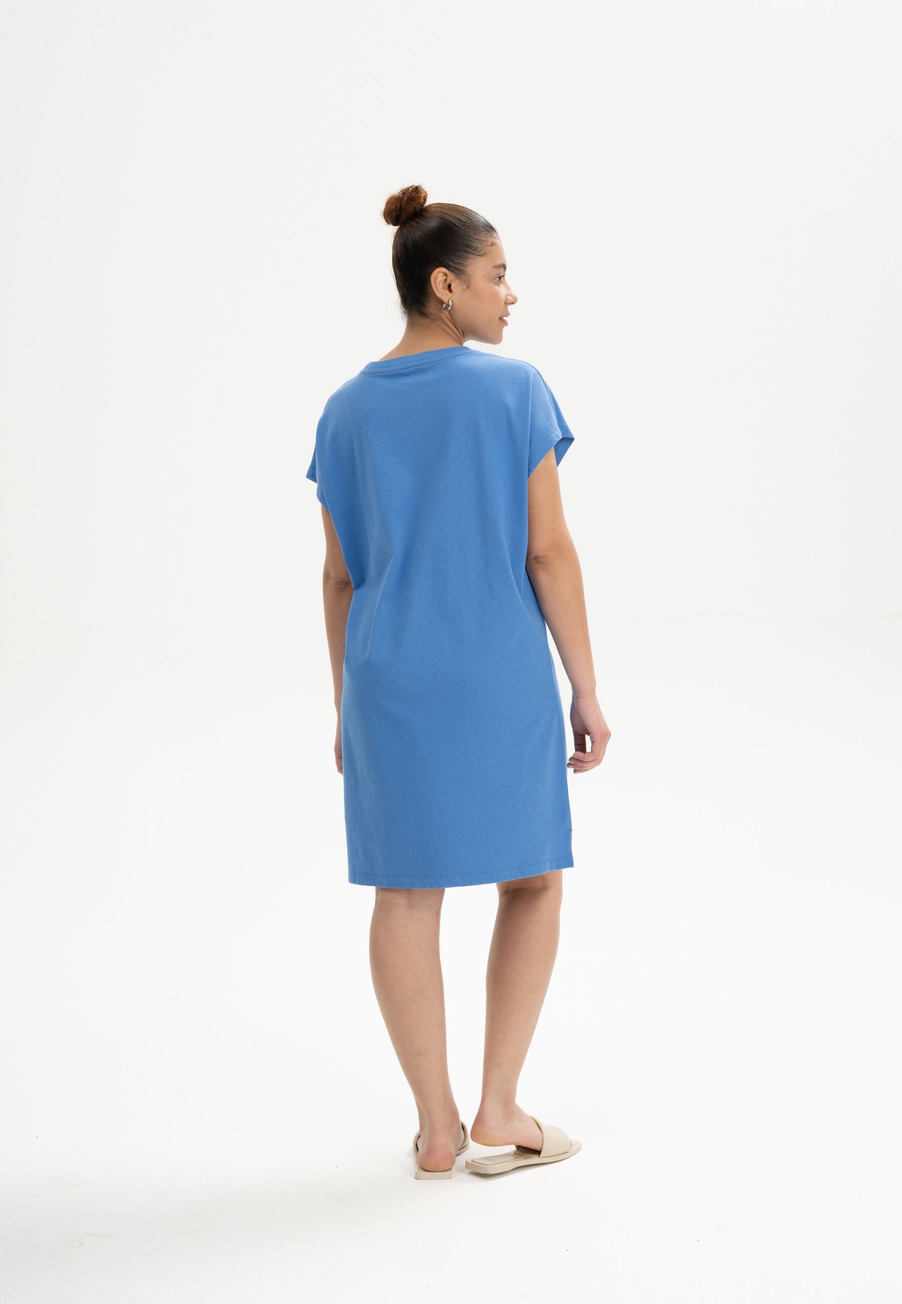 MELA womens vegan T-Shirt Dress Sunea Azure Blue