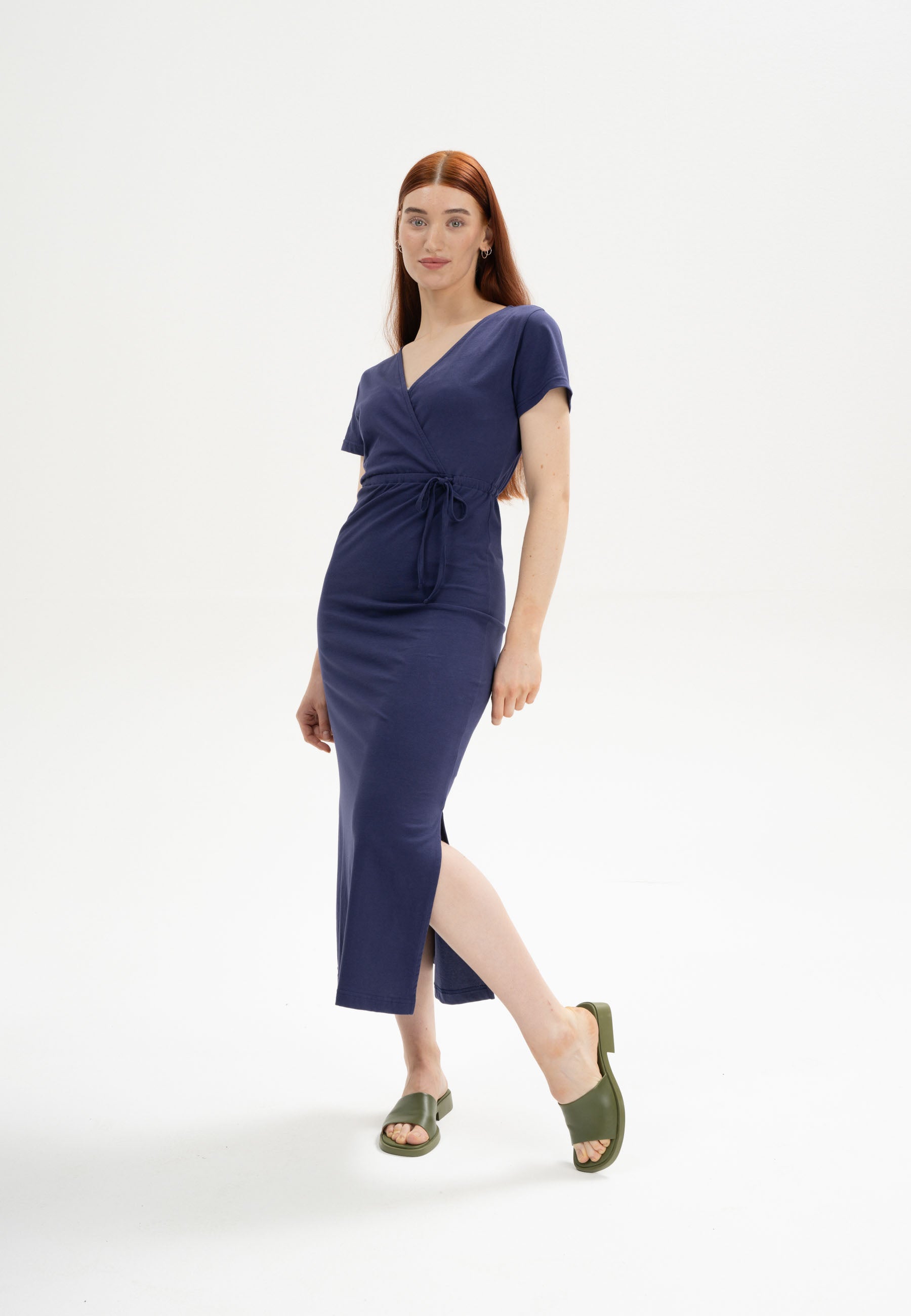 MELA womens vegan Dress V-Neck Shreoshi Summer Night Purple