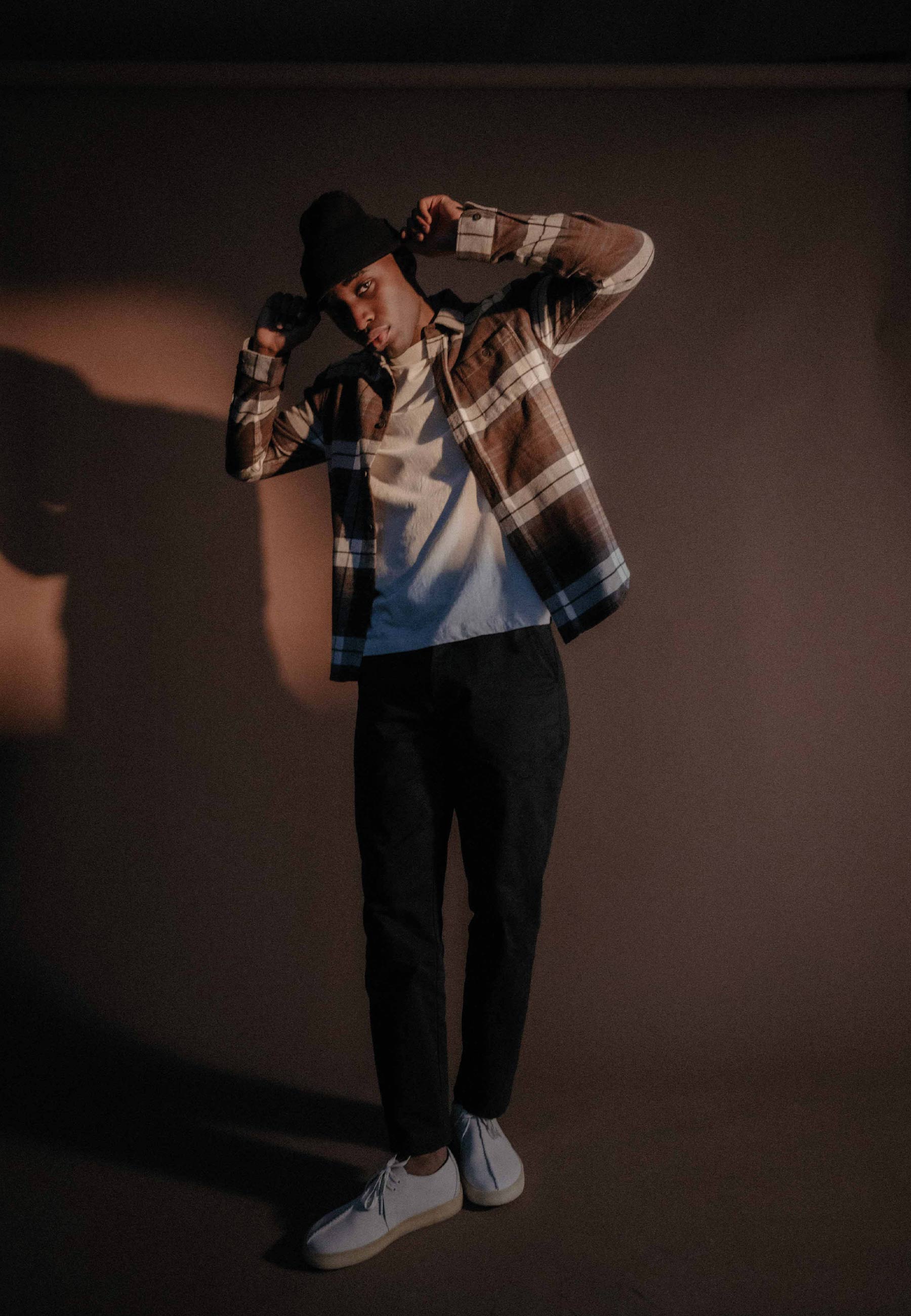 MELA Flannel Shirt Sahel Check Dark Brown 