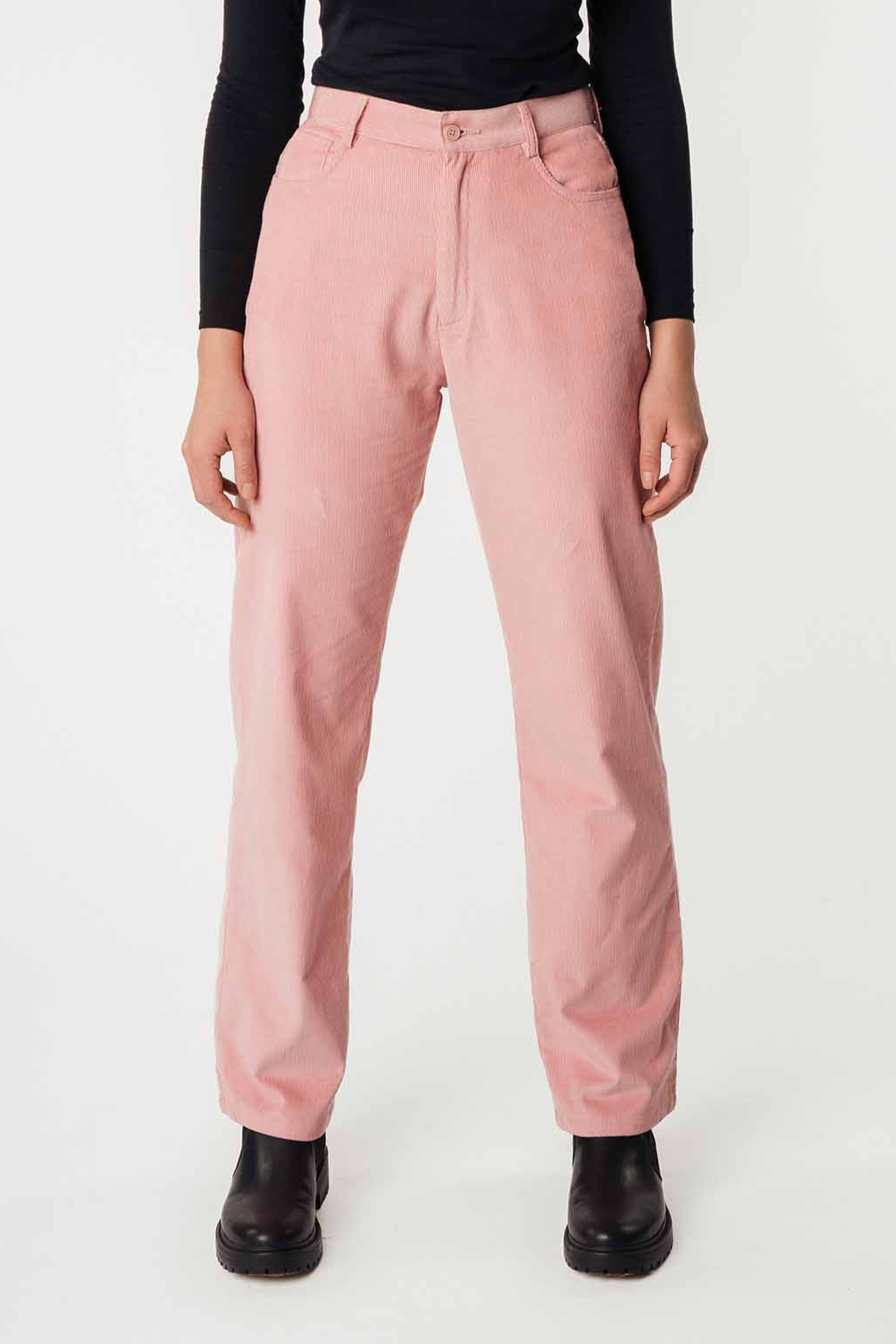 MELA Damen vegan Hose Weites Bein Kord Oorja Rose Pink