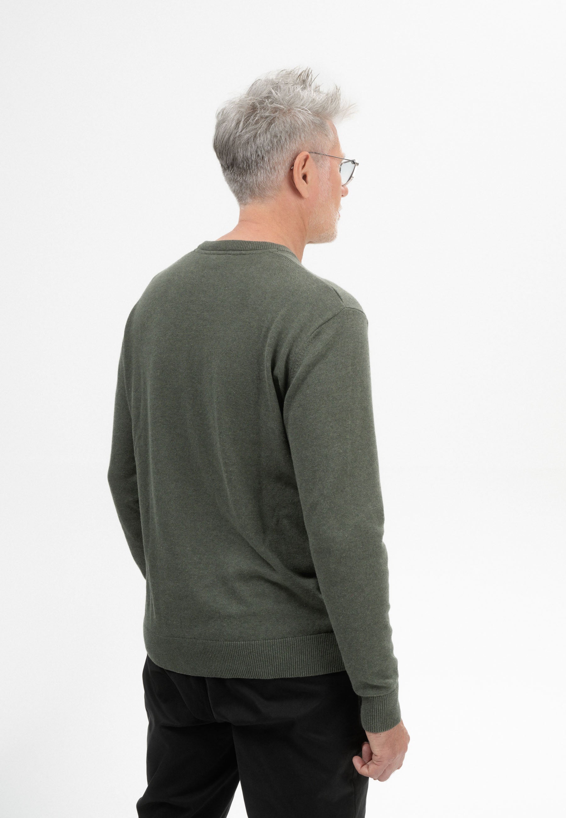 MELA Fine Knit Sweater Himal Green Melange