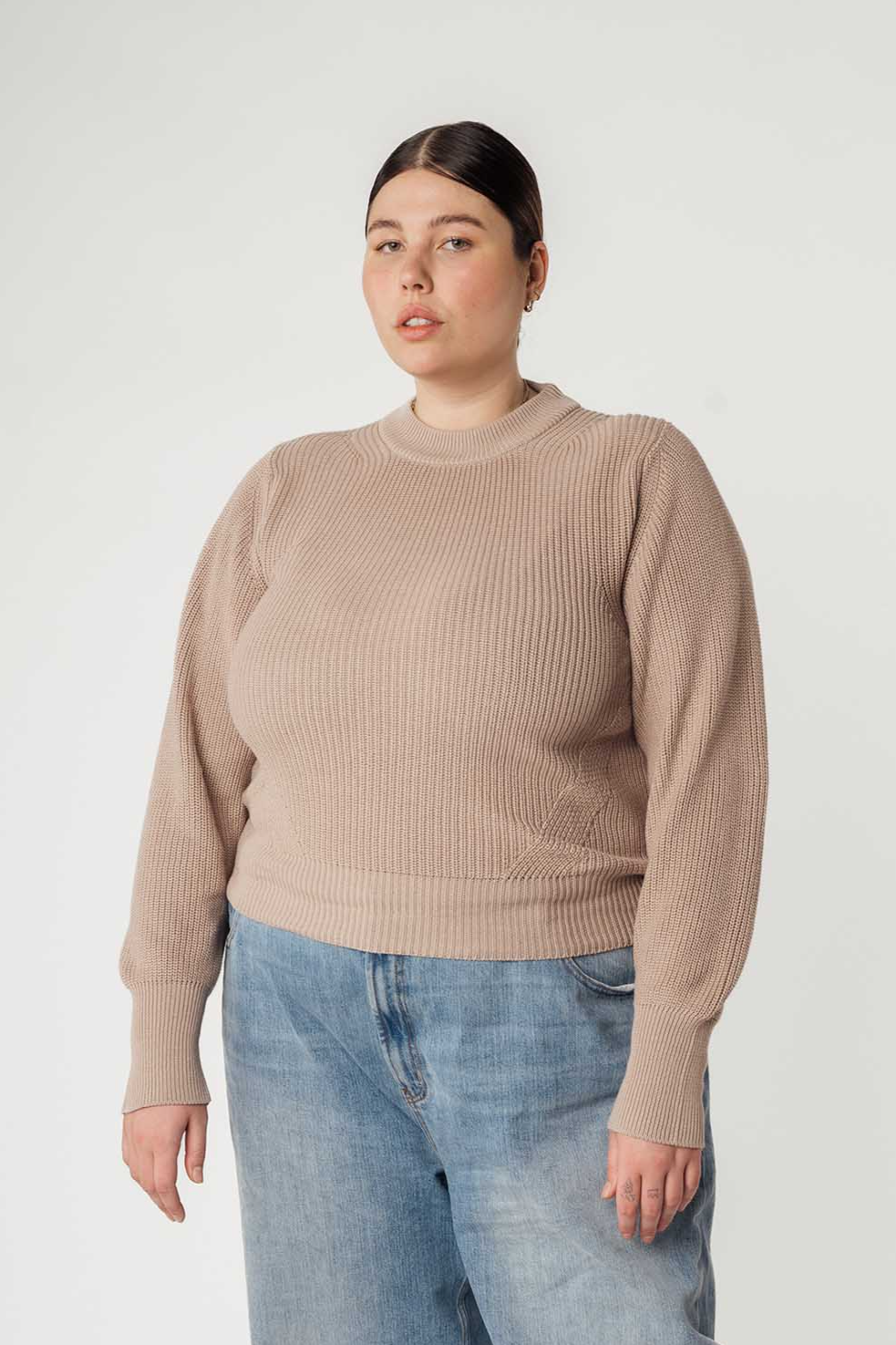 MELA Damen vegan Strickpullover Riya Mushroom Beige