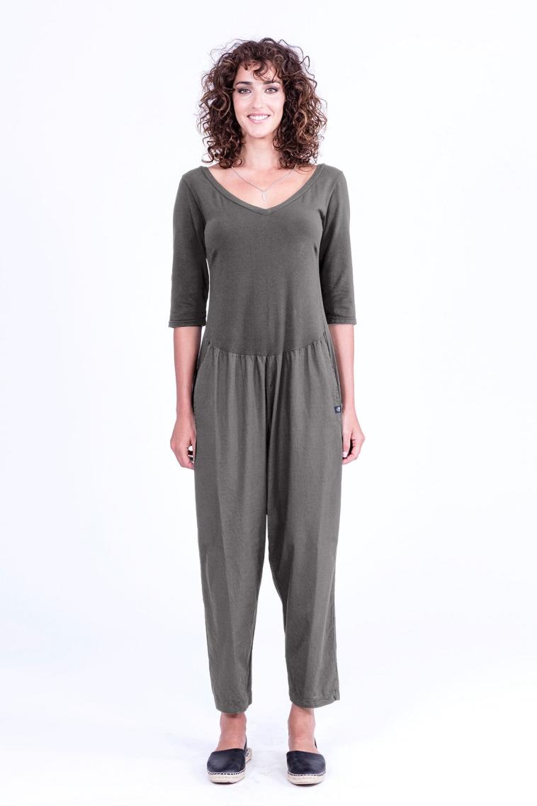 RAVENS VIEW IBIZA Damen vegan Jumpsuit Midnight Mono Anthrazit