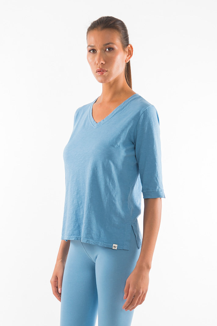 RAVENS VIEW IBIZA Damen vegan Top Lisa Faded Denim