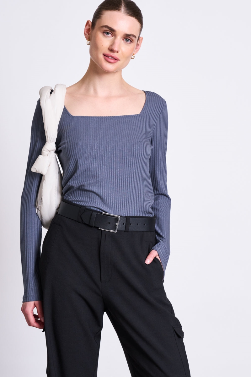 Image of JAN 'N JUNE dames vegan Lange Mouwen Vierkante Hals Fria Turbulence