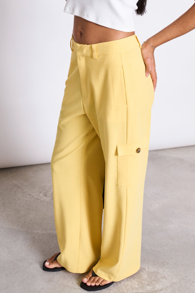 Image of JAN 'N JUNE dames vegan Cargobroek Fano Buttercup