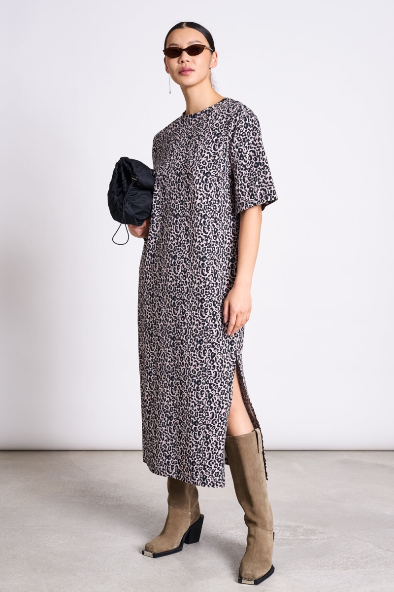 96614 - JAN N JUNE Damen vegan Hemdkleid Crovie Leo Print