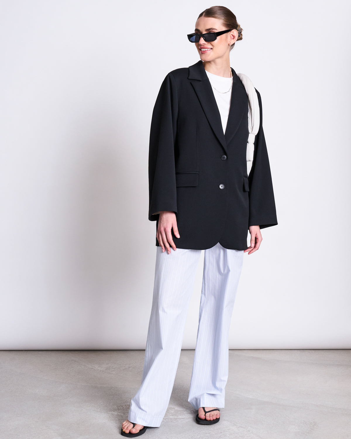 JAN 'N JUNE womens vegan Pants Soby Blue White Striped