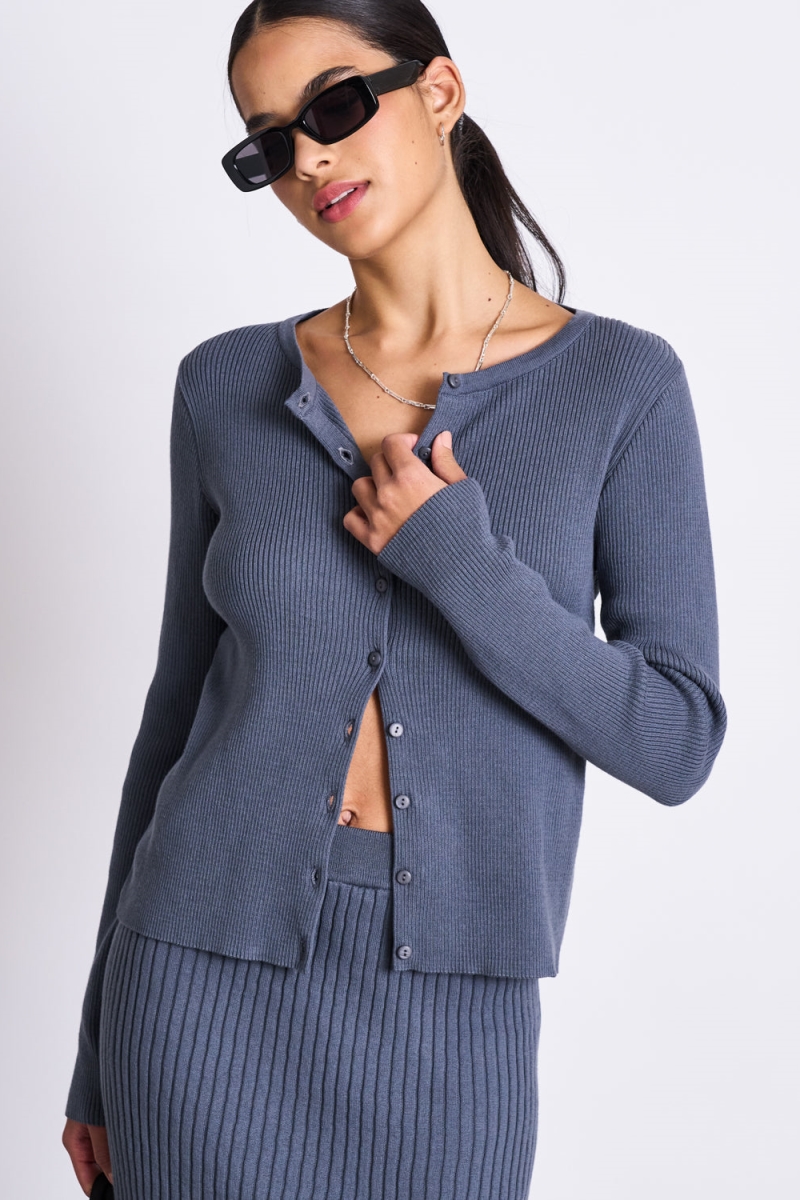 JAN N JUNE JAN 'N JUNE Damen vegan Strickjacke Mit Rundhalsausschnitt Glimt Turbulence