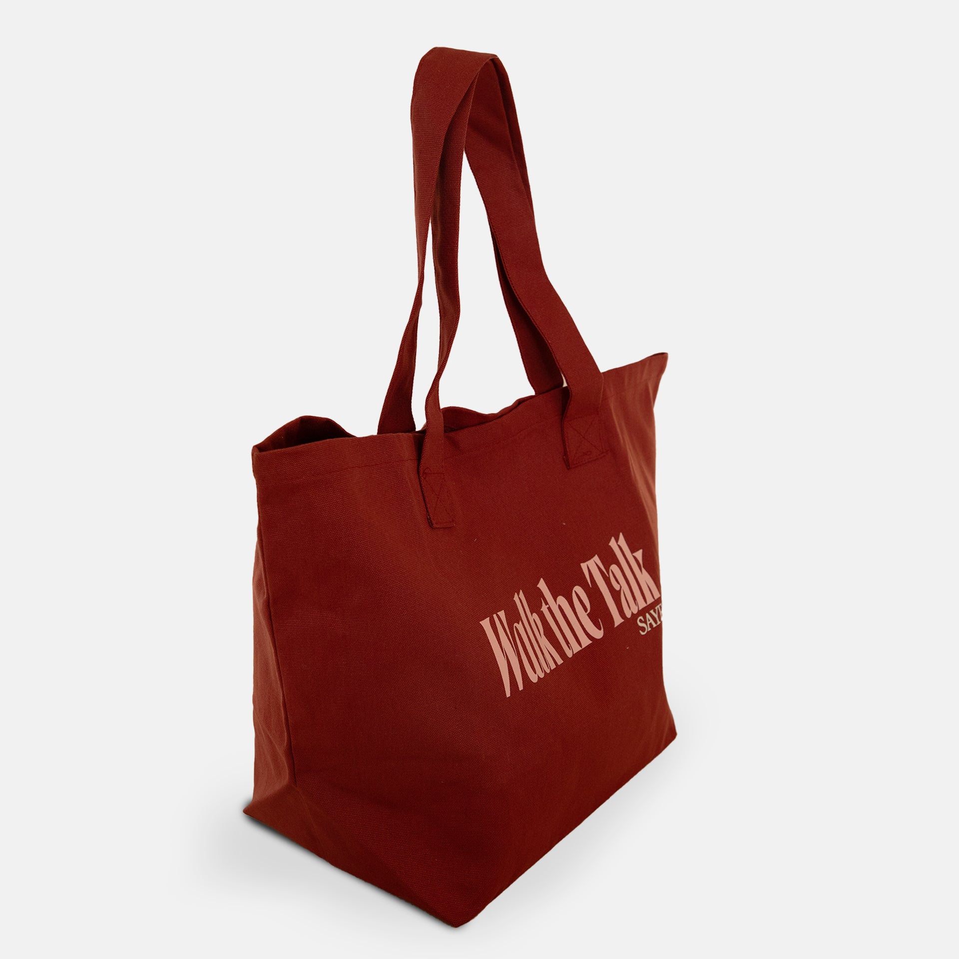 SAYE Totebag Walk The Talk Dark Red