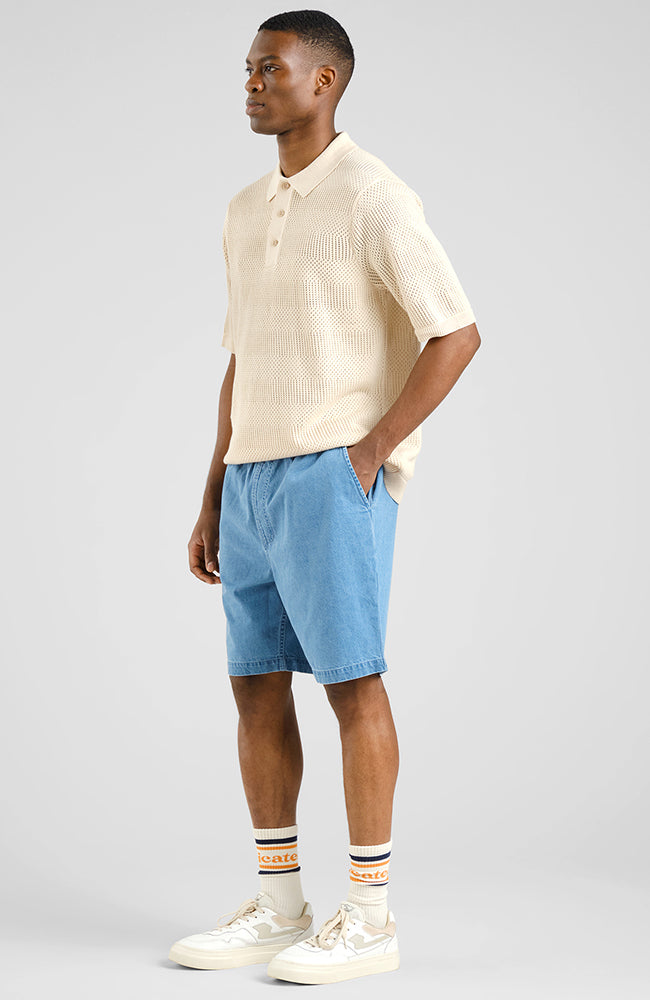 DEDICATED men vegan Shorts Denim Vejle Blue