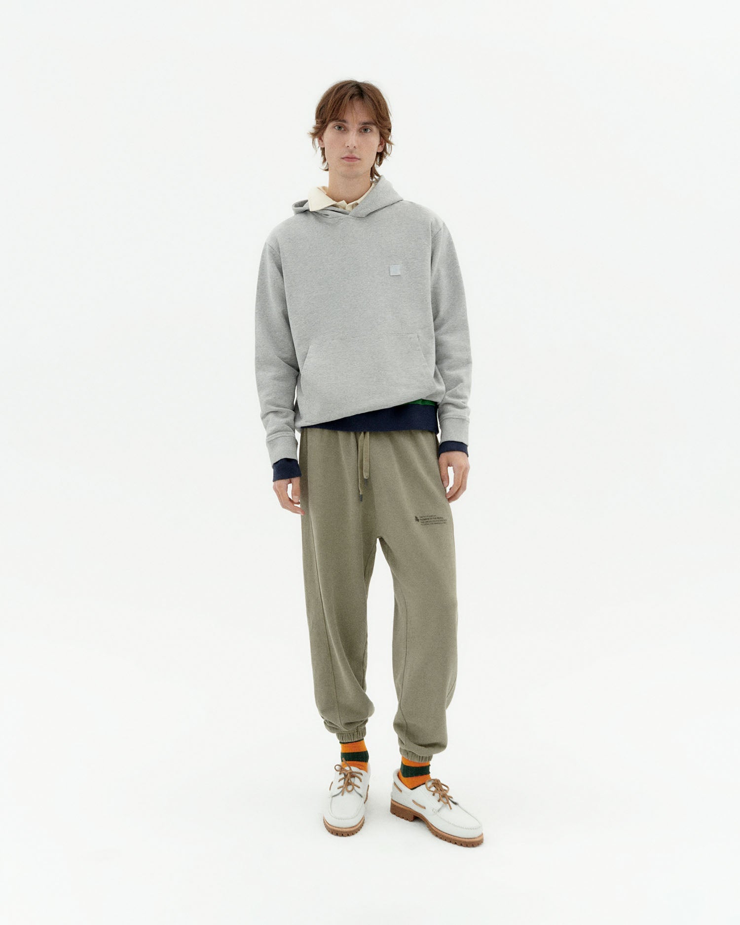 Thinking MU men vegan Hooded Sweatshirt Simon Contrast Sun Grey