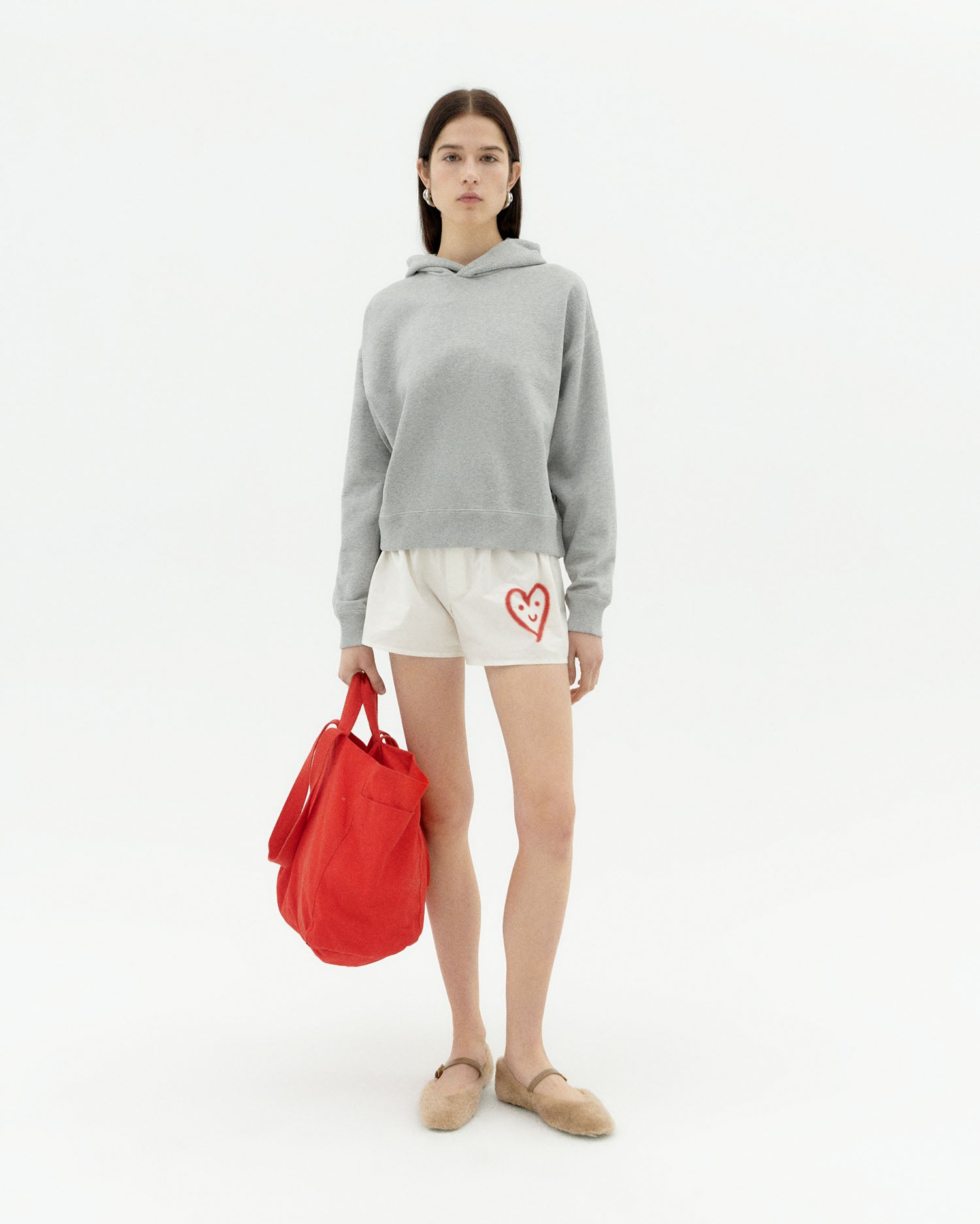 Thinking MU womens vegan Hoodie Valeria Retro Sun Grey