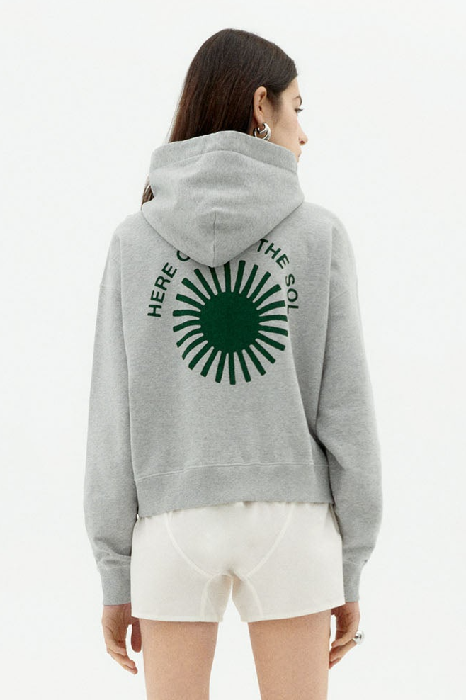 Image of Thinking MU dames vegan Hoodie Valeria Retro Zon Grijs