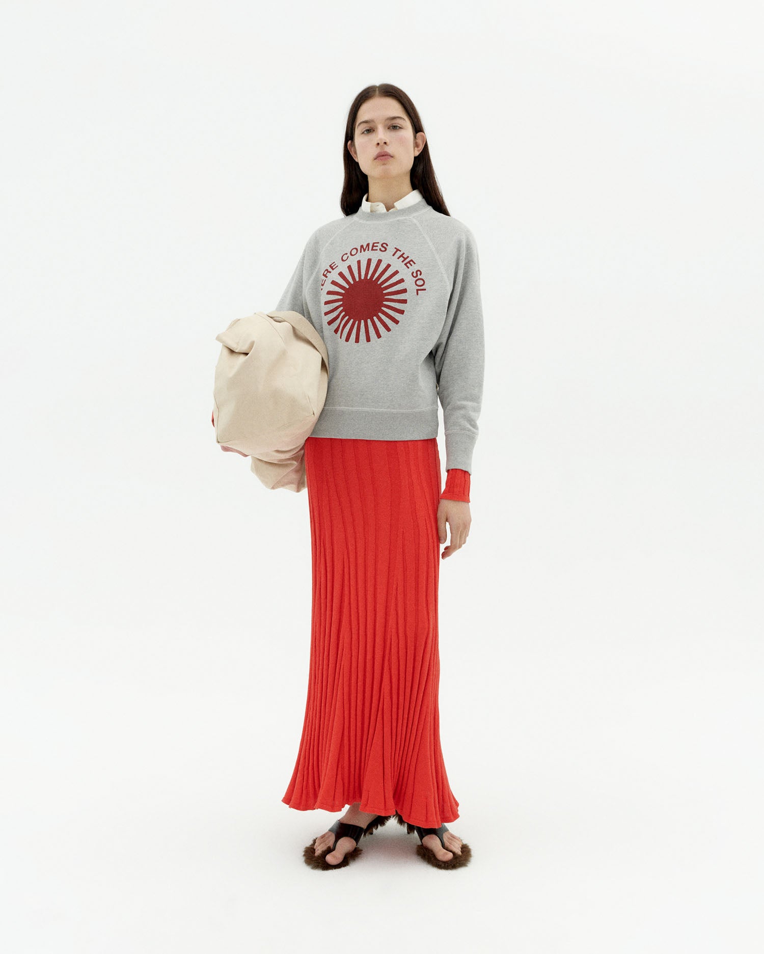 96737 - Thinking MU Damen vegan Sweatshirt Bonnie Retro Sun Grau