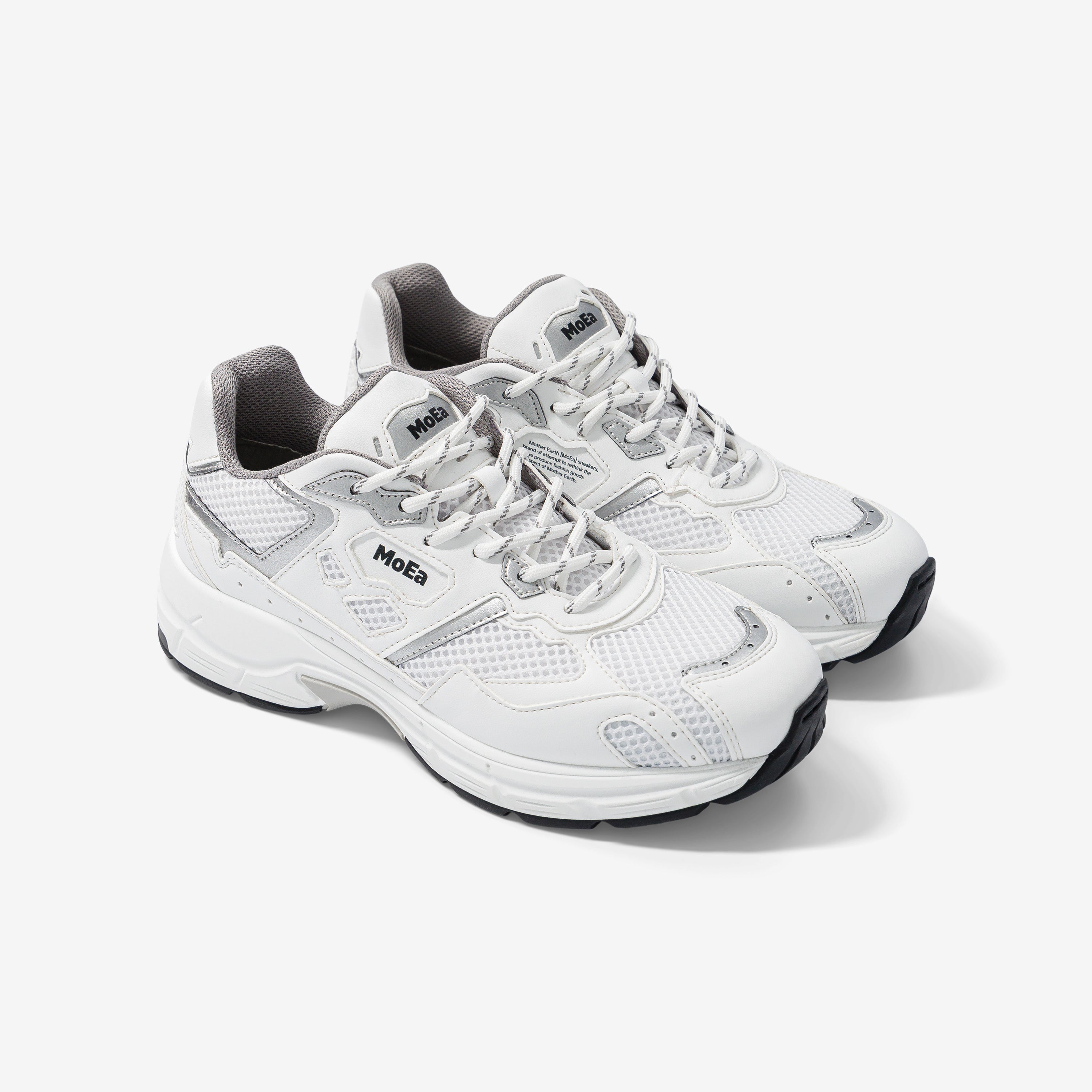 MoEa men vegan Sneakers Gen8 White & Silver