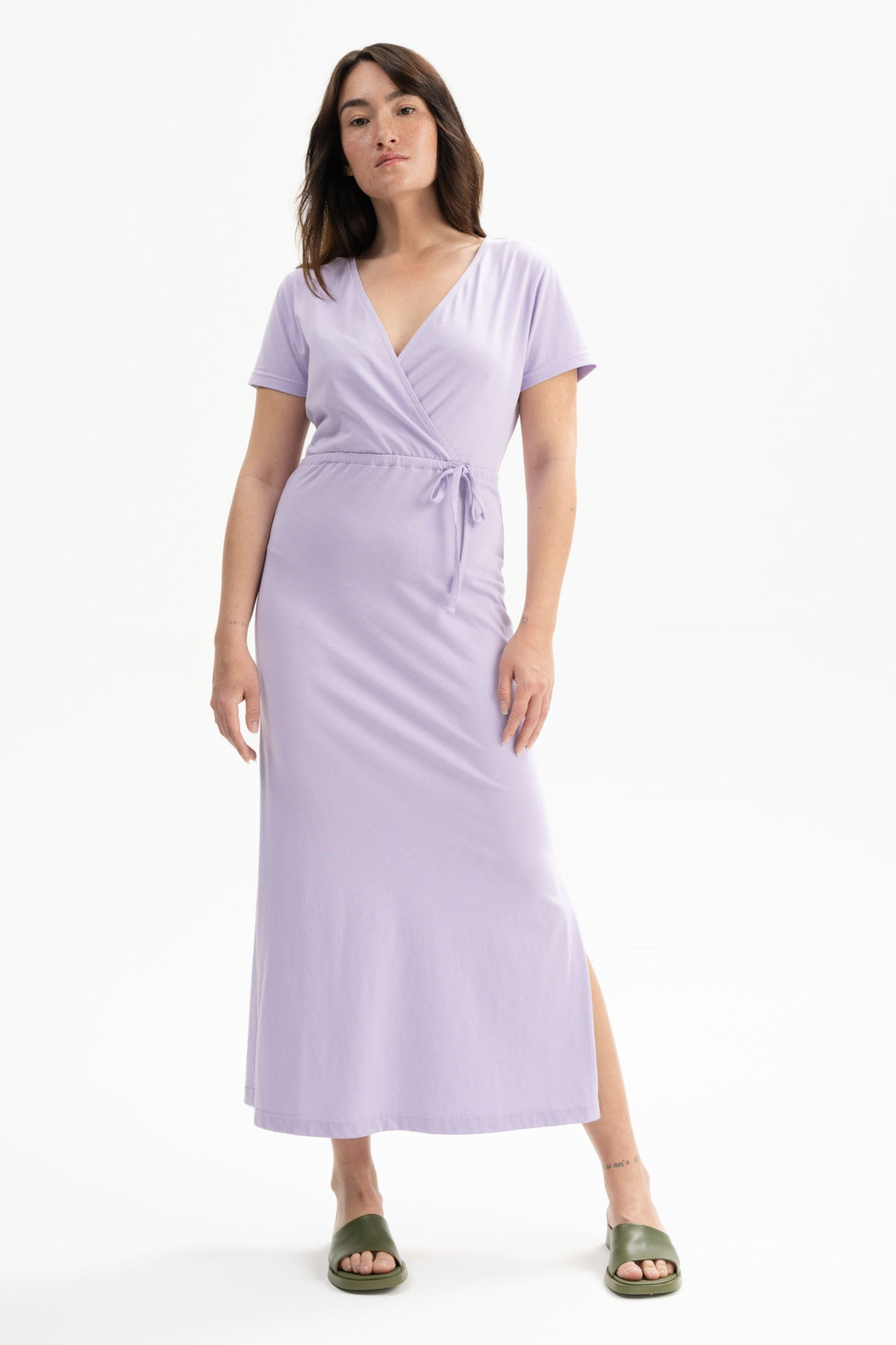 Image of MELA dames vegan Jurk V-Hals Shreoshi Crocus