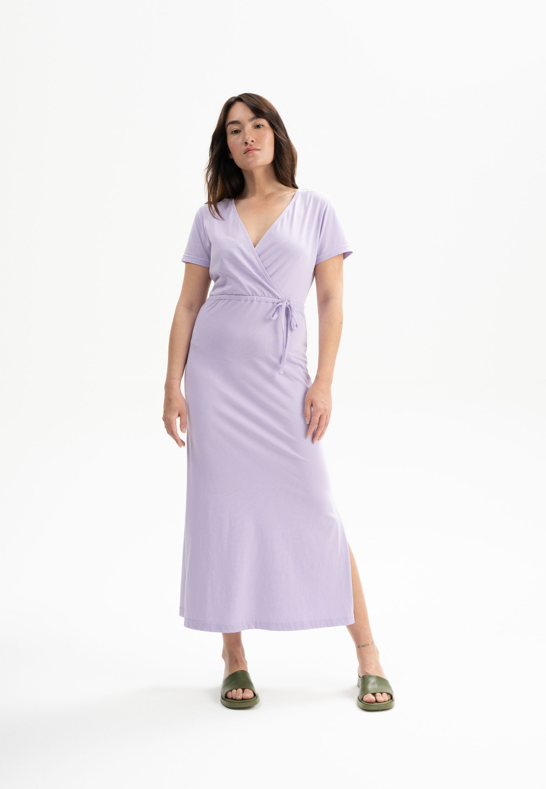 MELA womens vegan Dress V-Neck Shreoshi Crocus