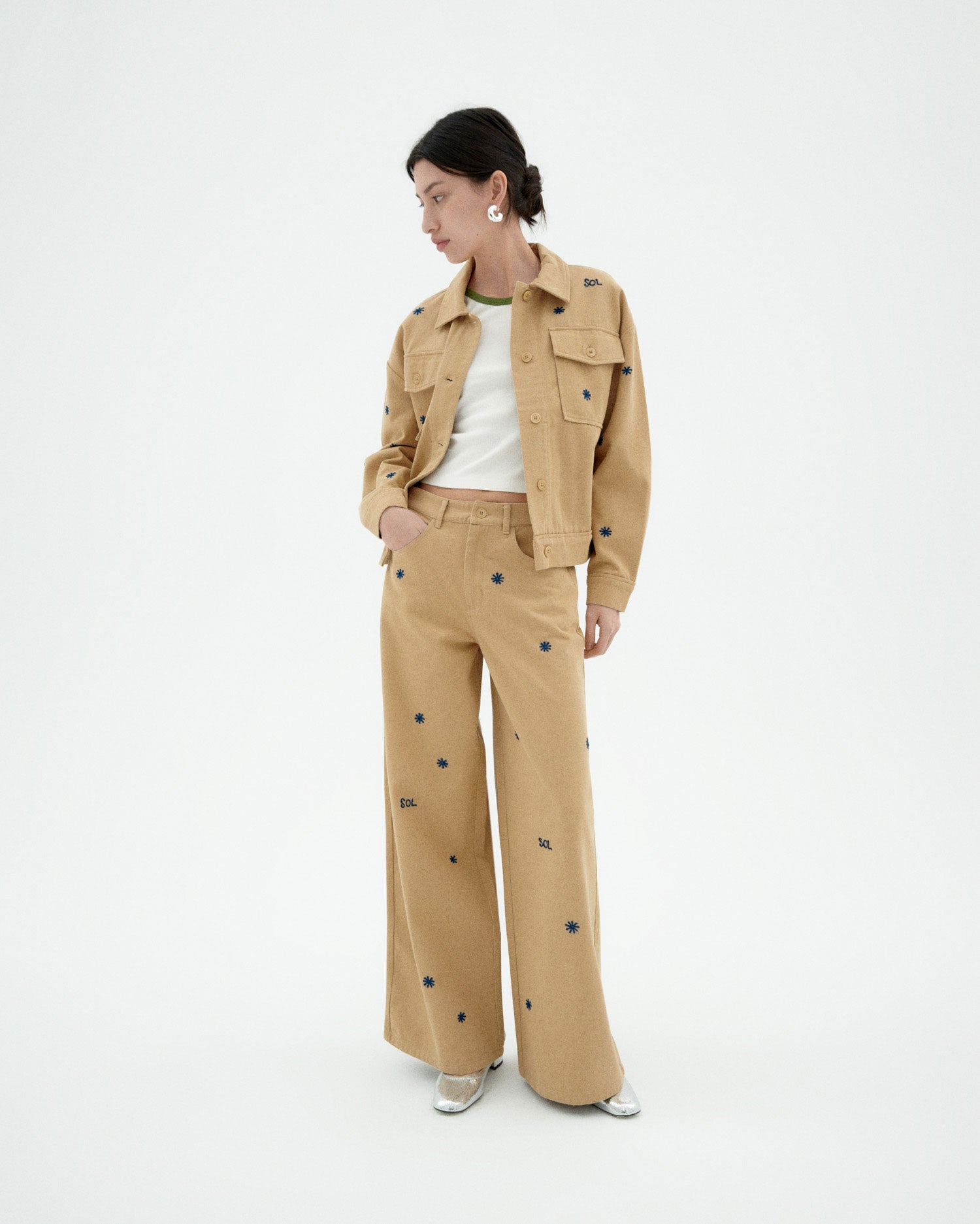 Thinking MU womens vegan Trousers Sun Chain Hedda Beige