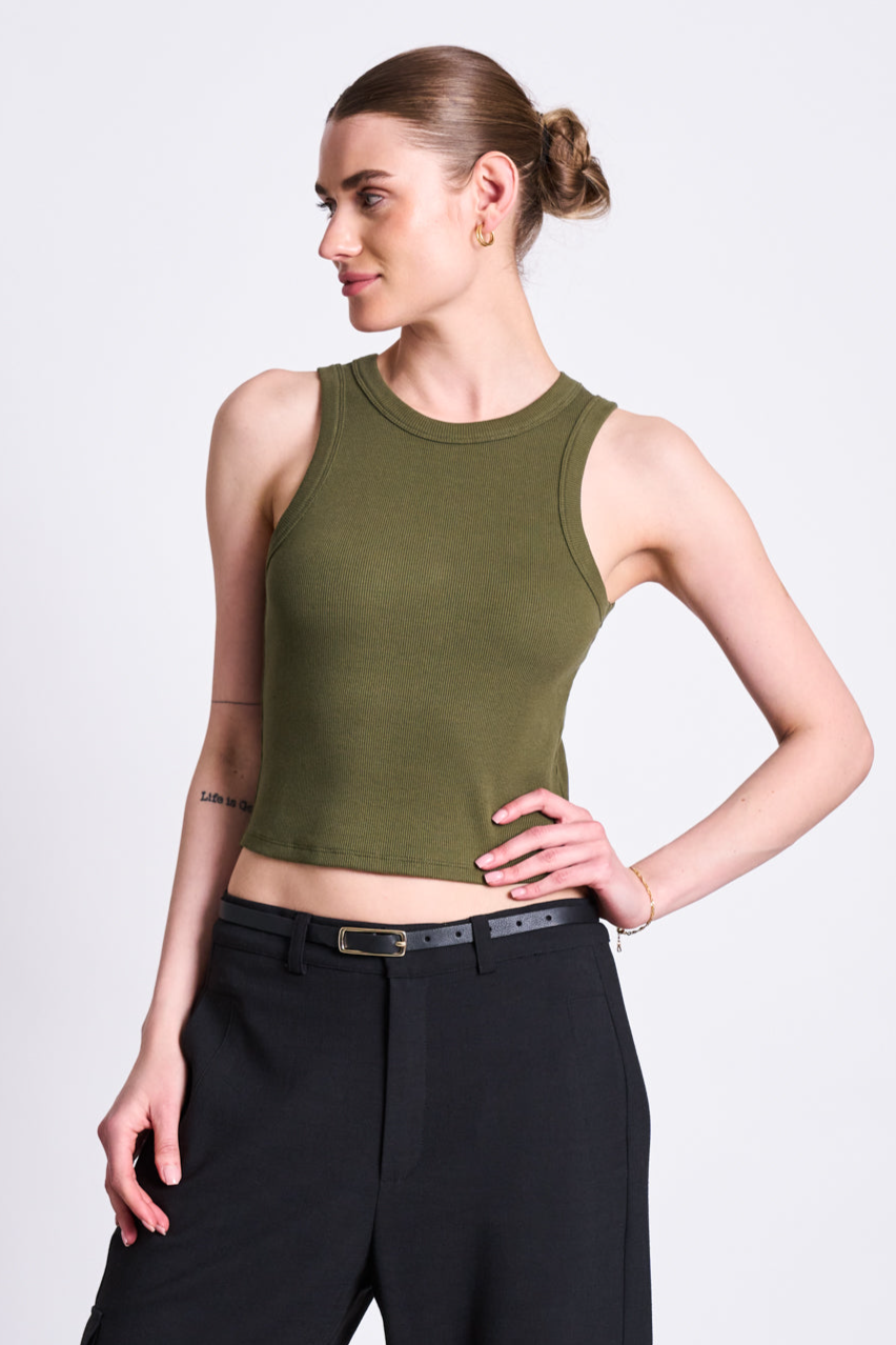 Image of JAN 'N JUNE dames vegan Tanktop Porto Donker Olijf