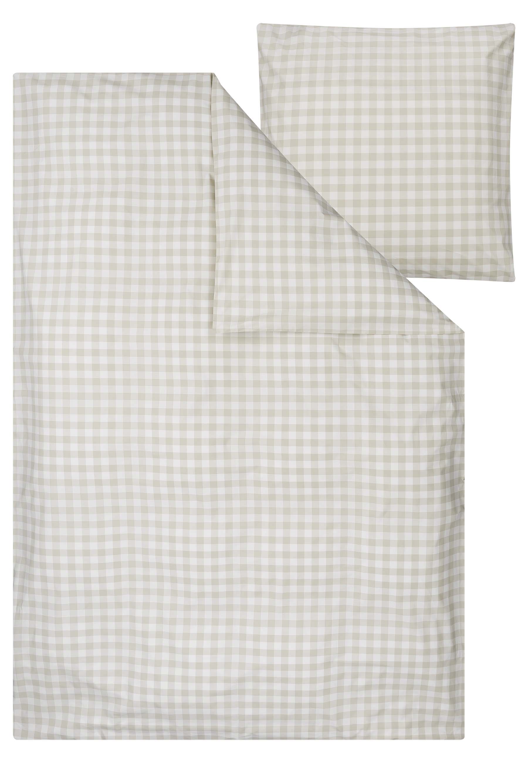 MELA unisex vegan Bed Linen Set Majuli Check Birch / Natural White