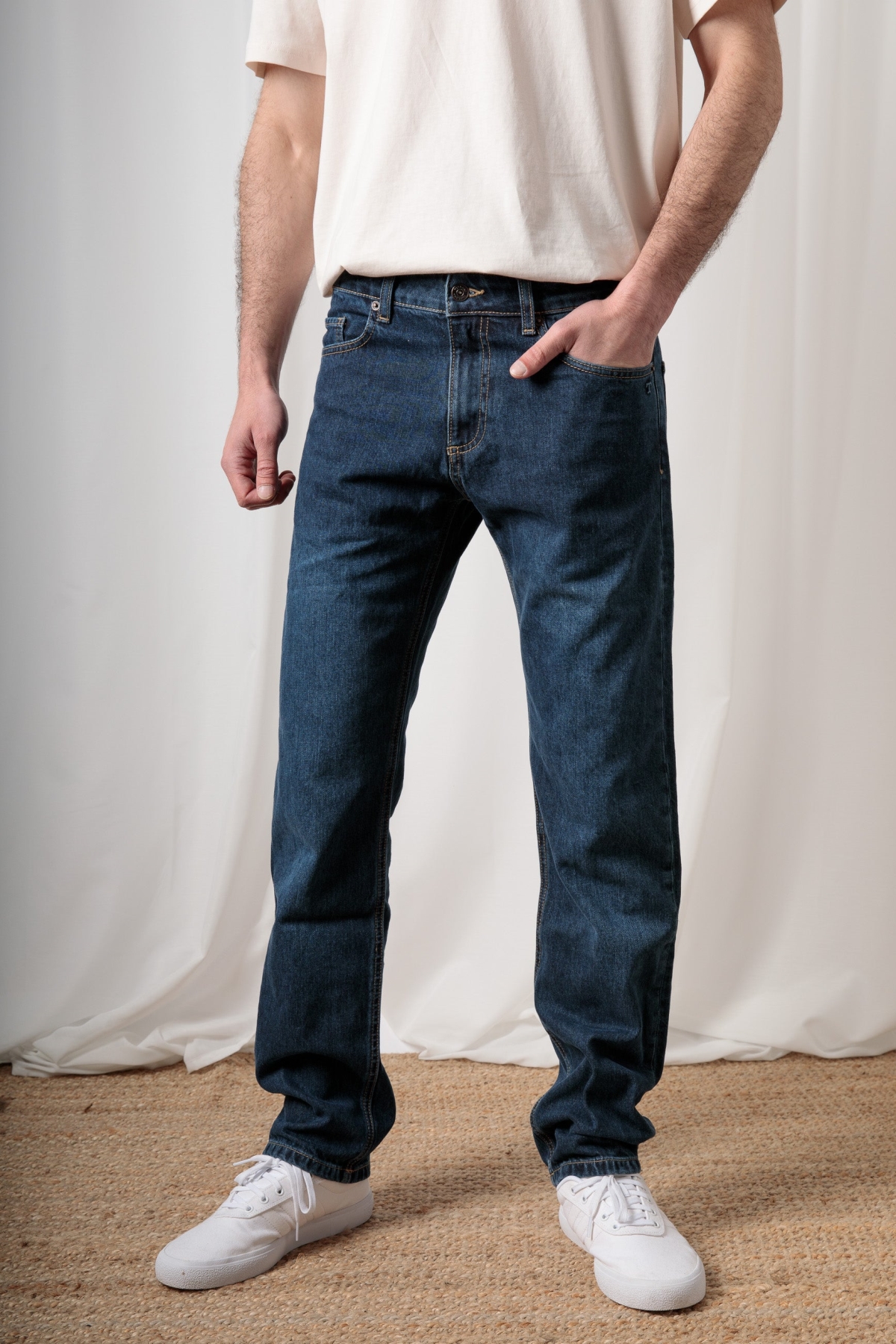 TORLAND Herren vegan Jeans Straight Fit Sven Dark Indigo