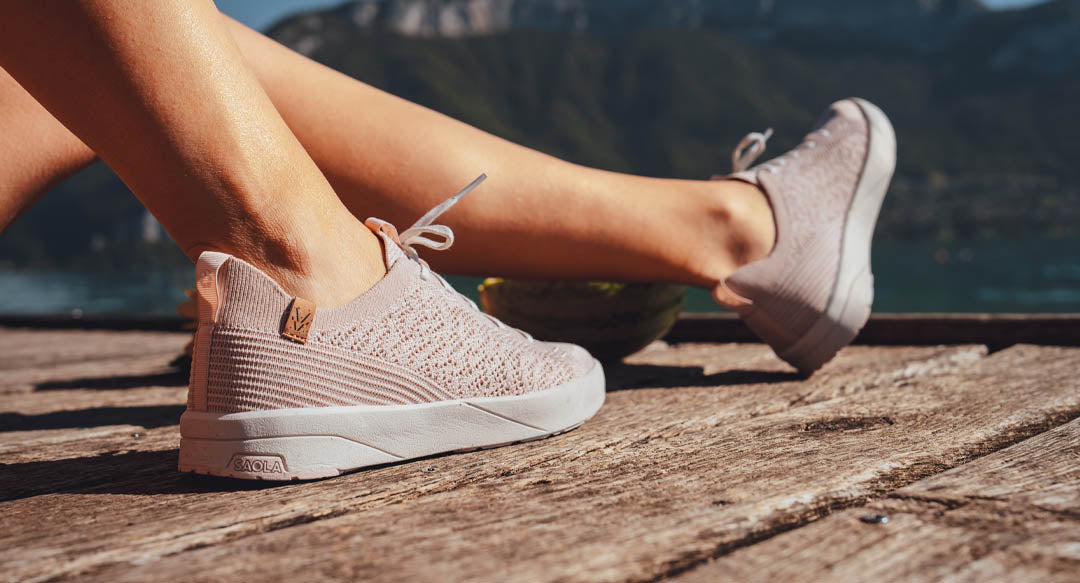 SAOLA womens vegan Sneakers Women Cannon Knit 3 Faded Rose