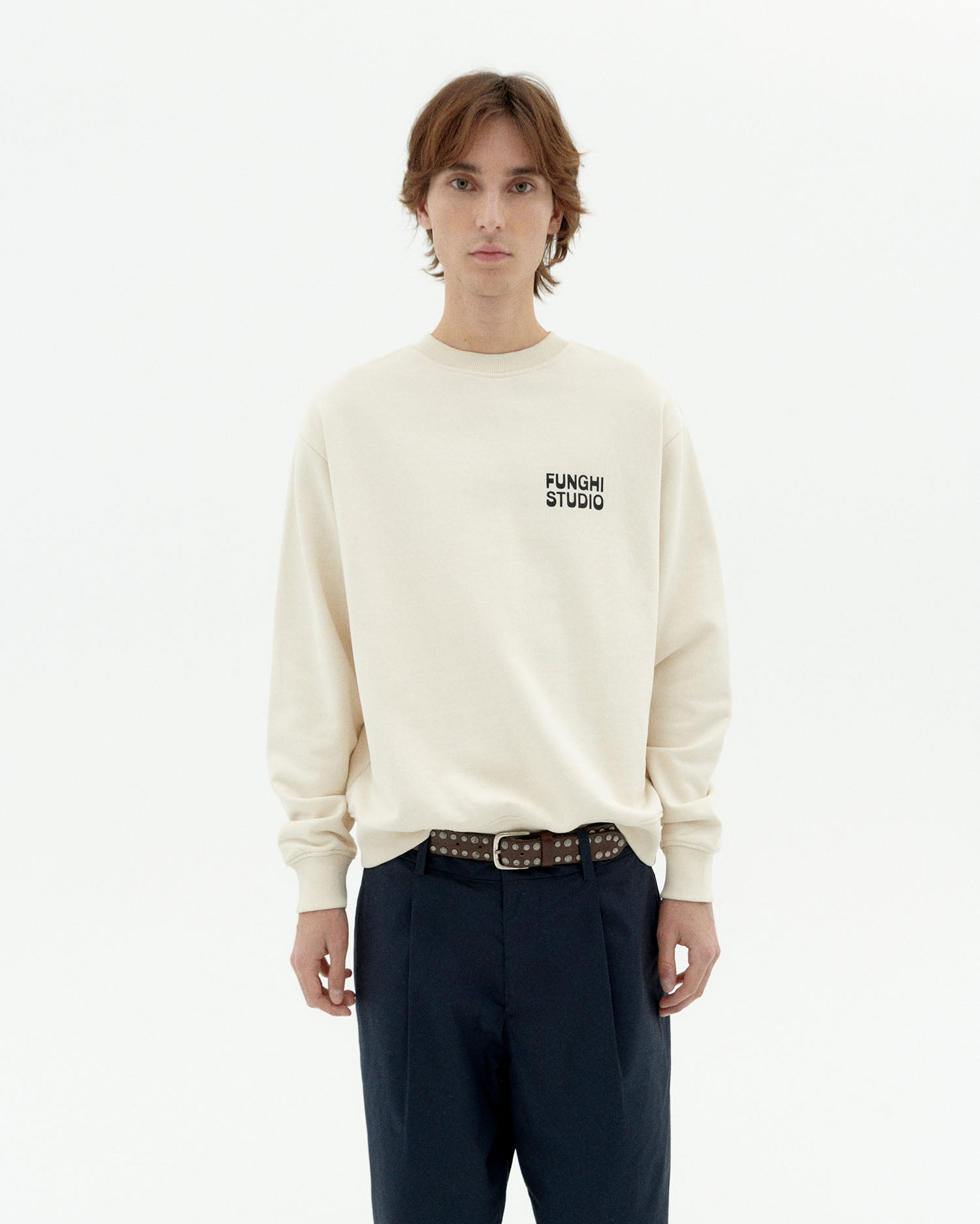 Thinking MU men vegan Sweatshirt Funghi Leon White