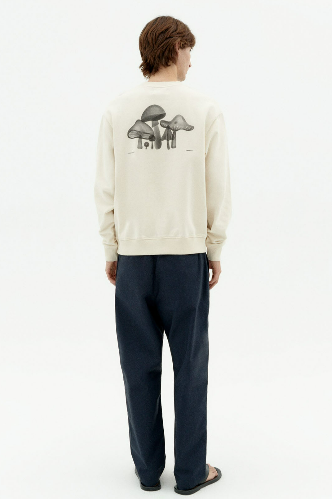 Image of Thinking MU mannen vegan Sweatshirt Funghi Leon Wit