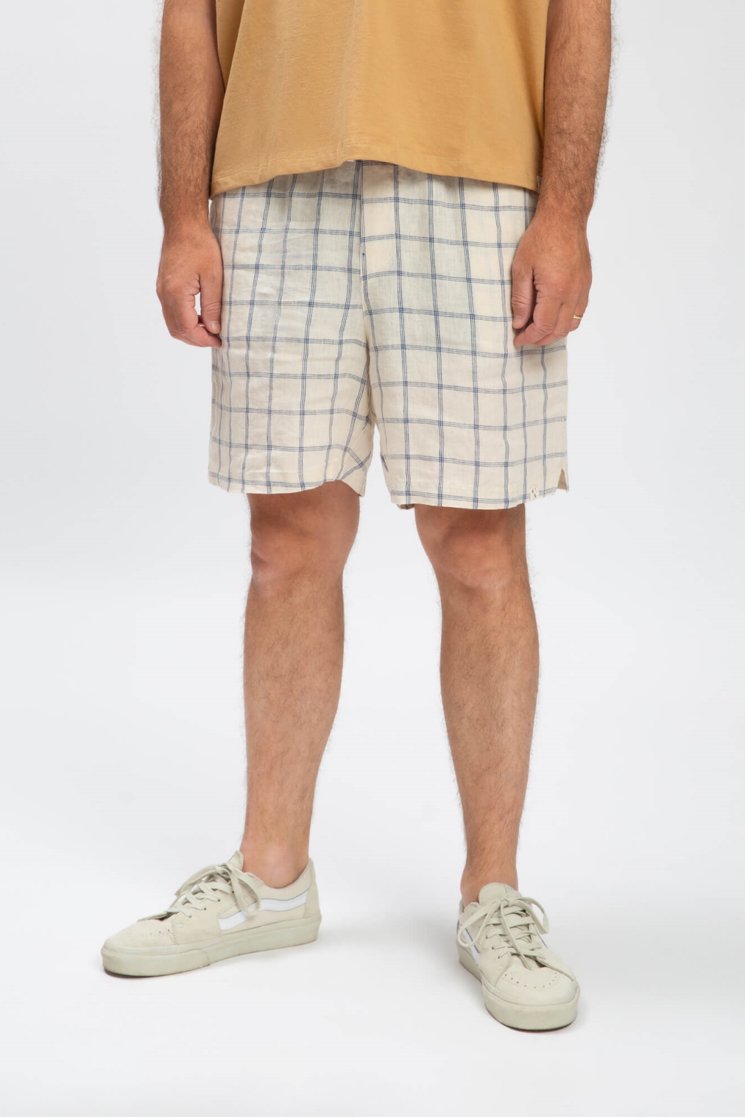Image of MATONA mannen vegan Shorts Linnen Blauw Net