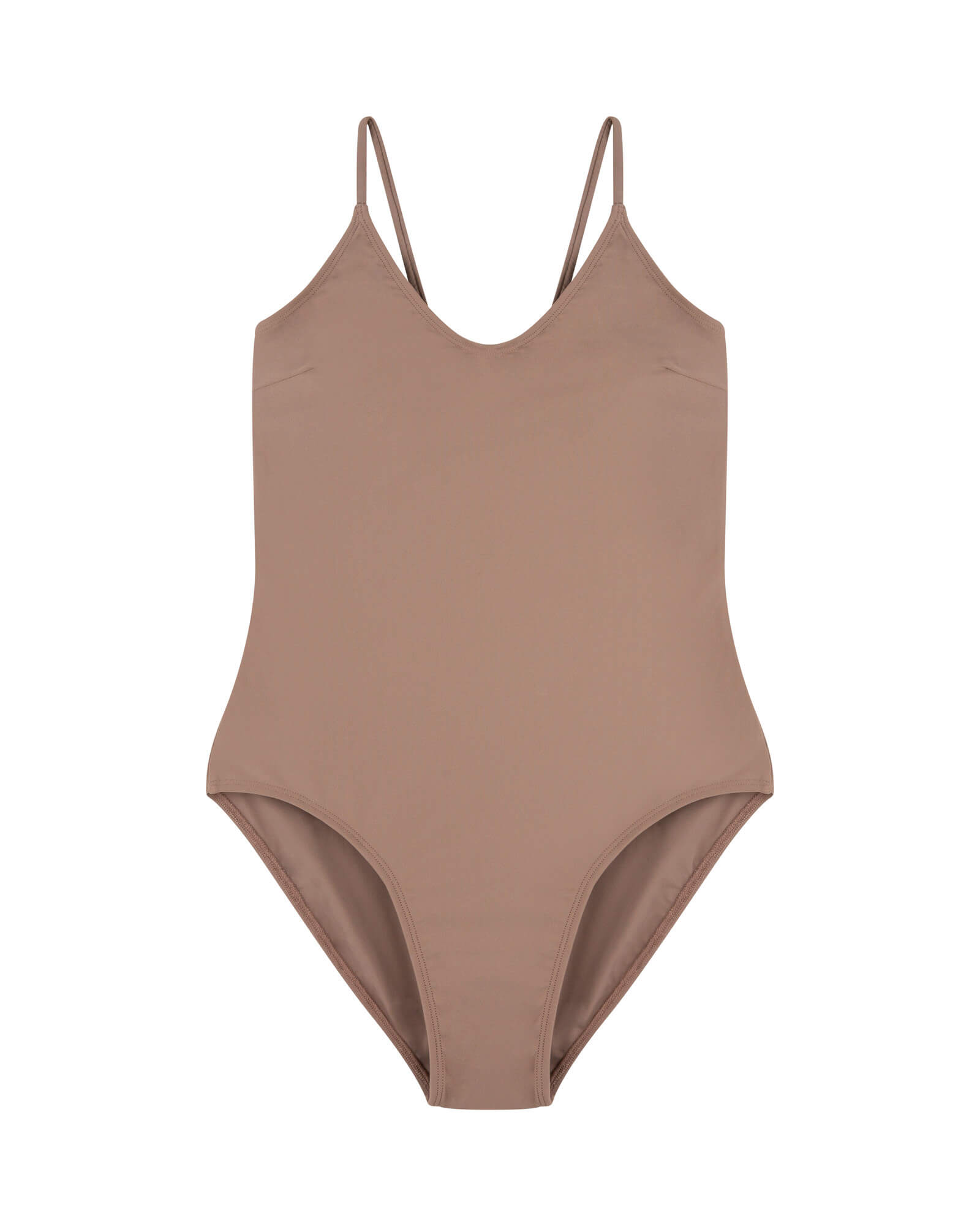 MATONA womens vegan Bathing Suit V-Neck Taupe