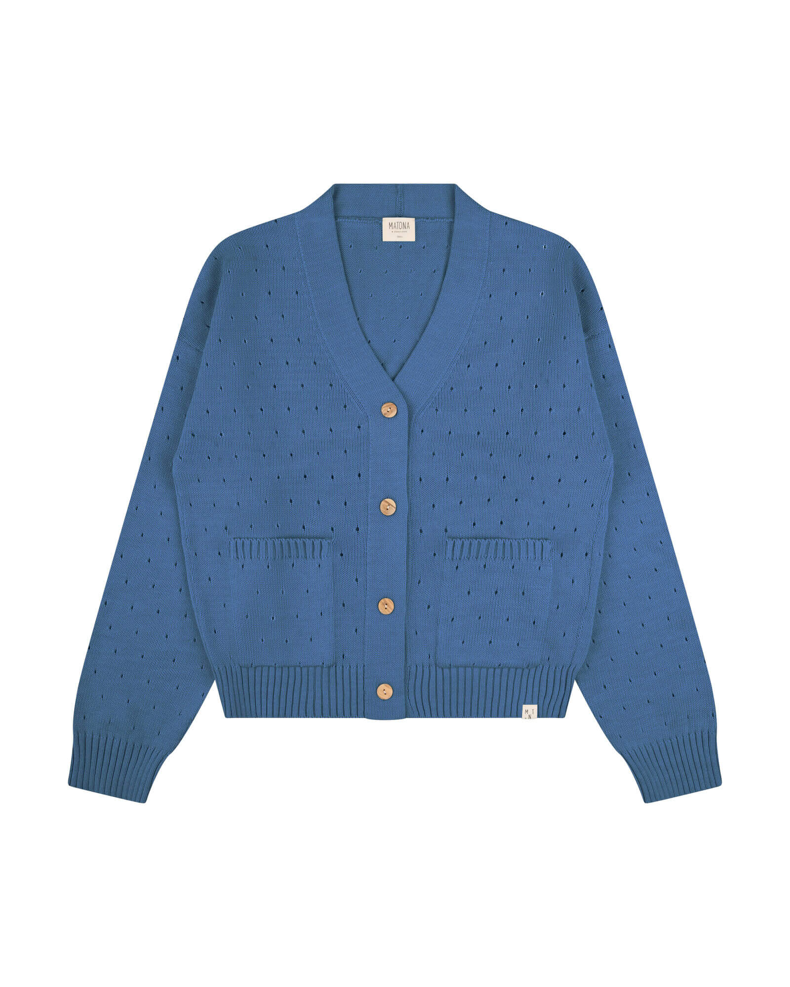 MATONA womens vegan Spring Cardigan Seal Blue
