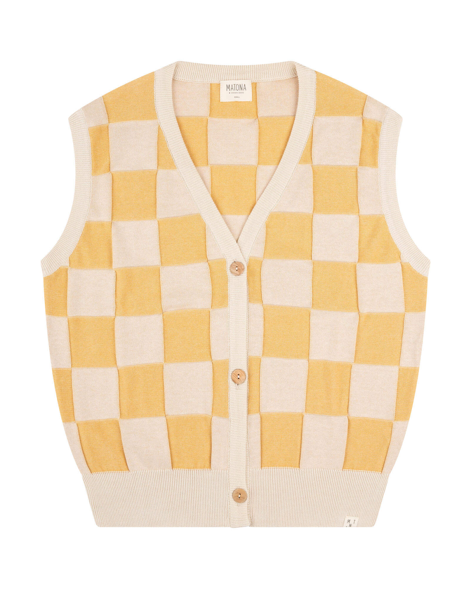 MATONA womens vegan Buttoned Vest Gambit Yellow