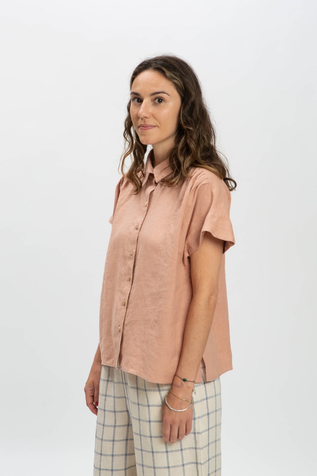 MATONA Damen vegan Leinenhemd Rose Rosa