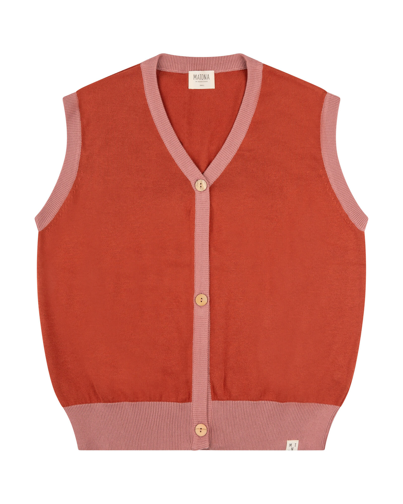 MATONA womens vegan Buttoned Vest Magma Red