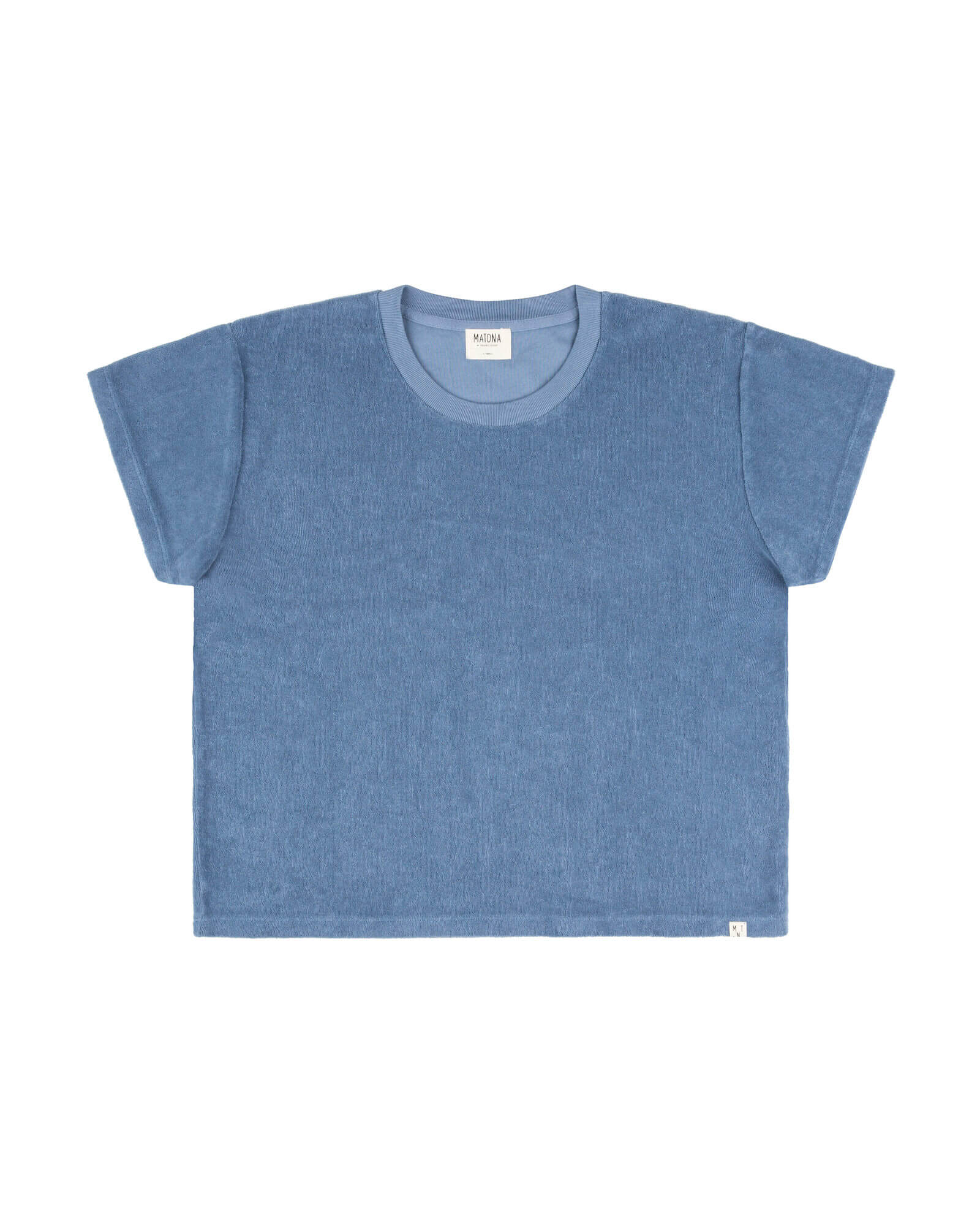 MATONA womens vegan Terry T-Shirt Dusk Blue