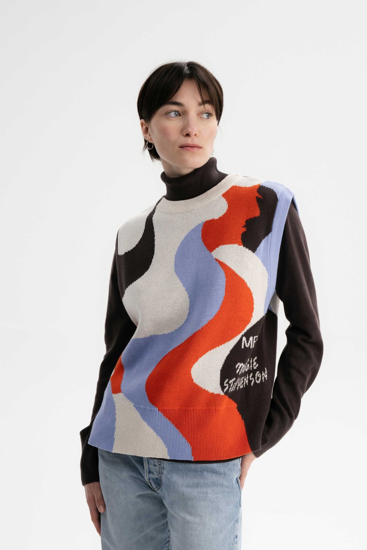 MELA Herren vegan Strickpullover Jacquard Artist Edition Maggie Multicolor