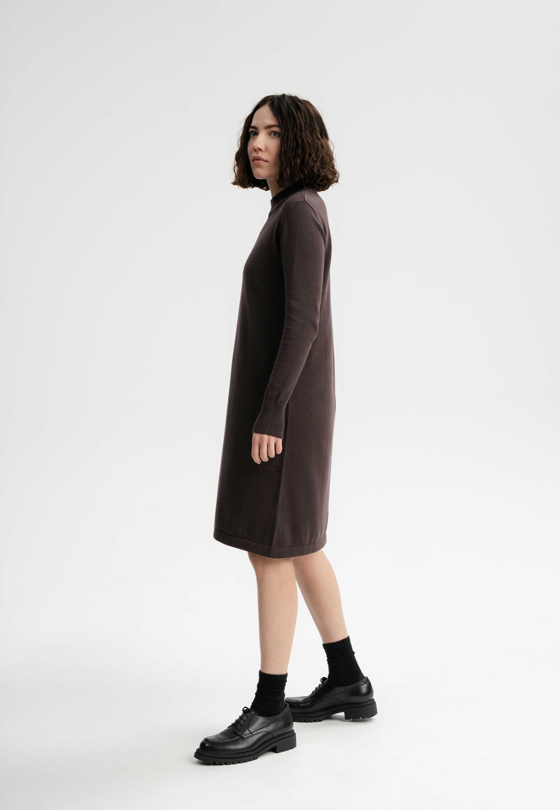 MELA Dress Fine Knit Basic Harleen Dark Brown MELA Dress Fine Knit Basic Harleen Dark Brown