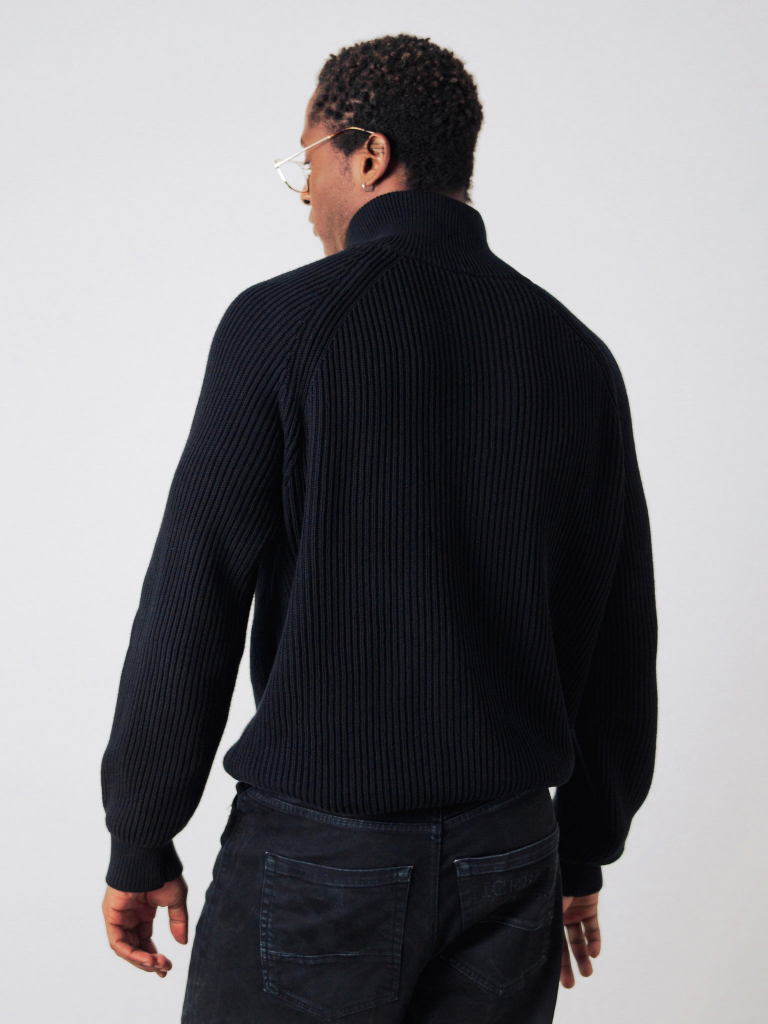 Honest Basics Half-Zip Jumper Knit Black
