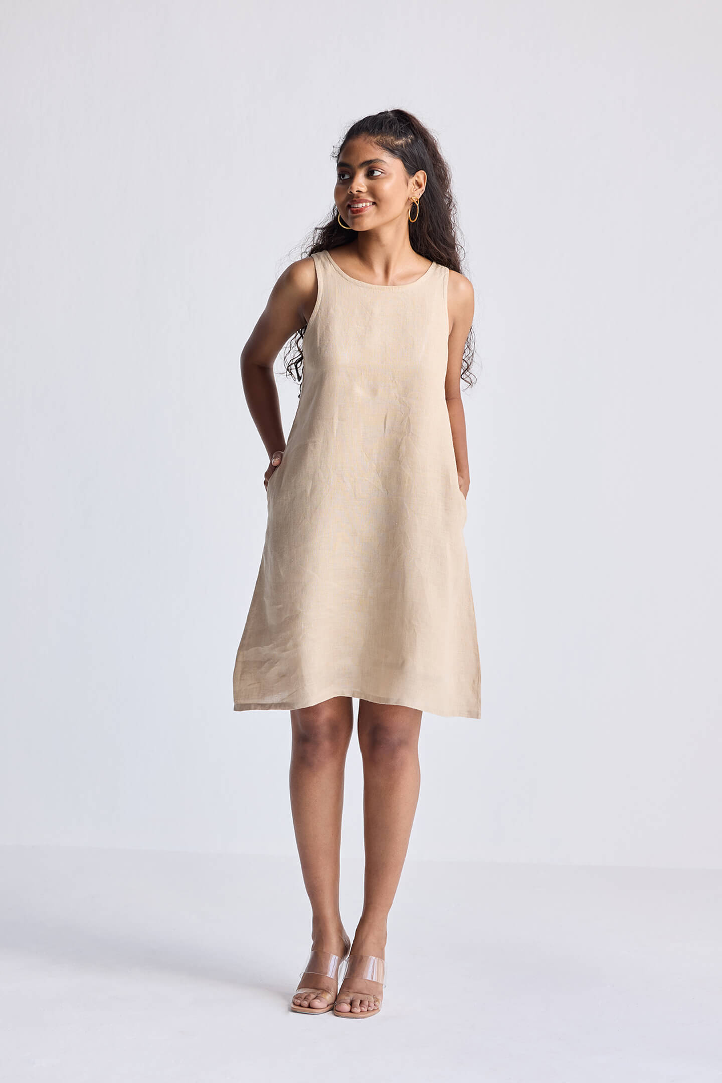 neutral beige dress Meet me by the Cliff Dress (Neutral Beige) main image 1