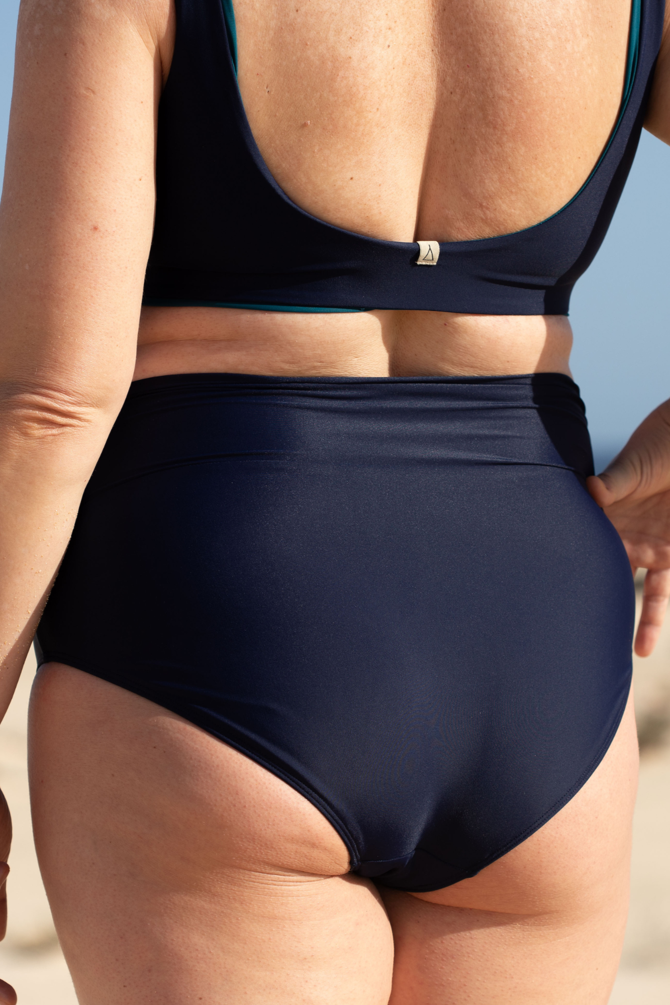 Image of Inaska dames vegan Bikinibroekje Zacht Hoge Taille Voelt Donkerblauw