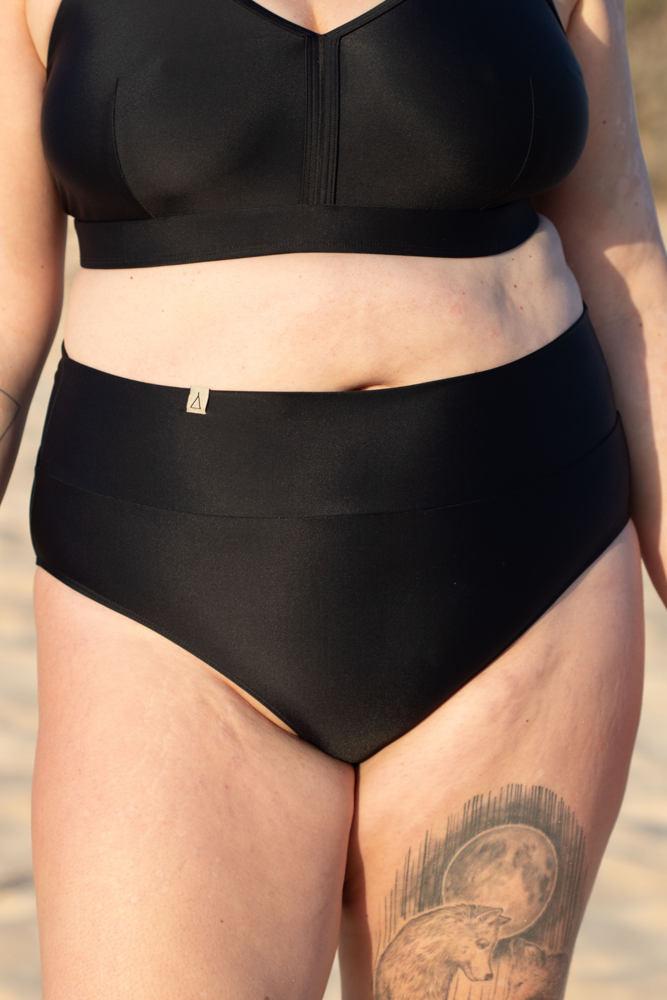 Image of Inaska dames vegan Bikinibroekje Zacht Hoge Taille Voelt Zwart