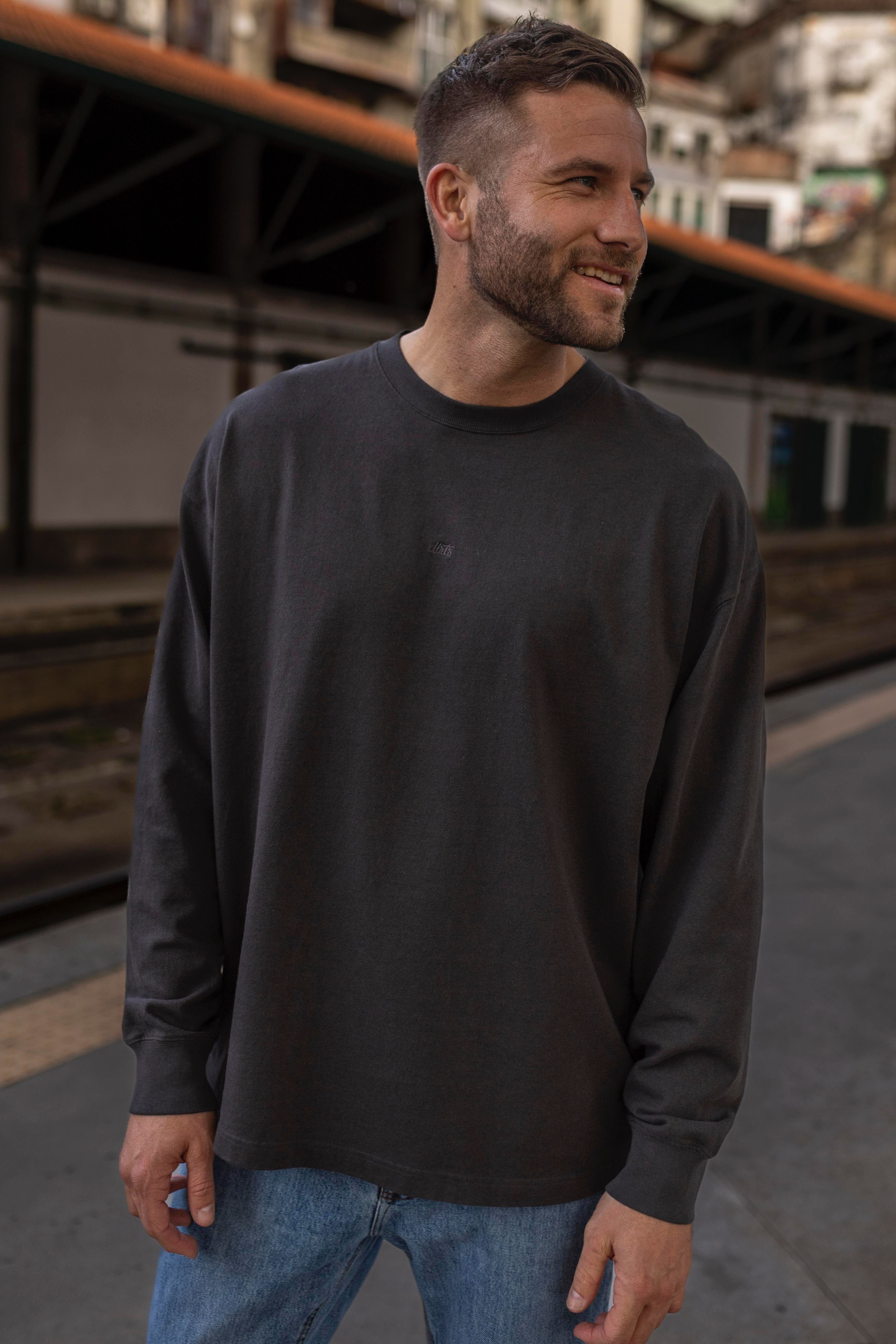 97789 - Herren vegan Langarmhemd Schwarz